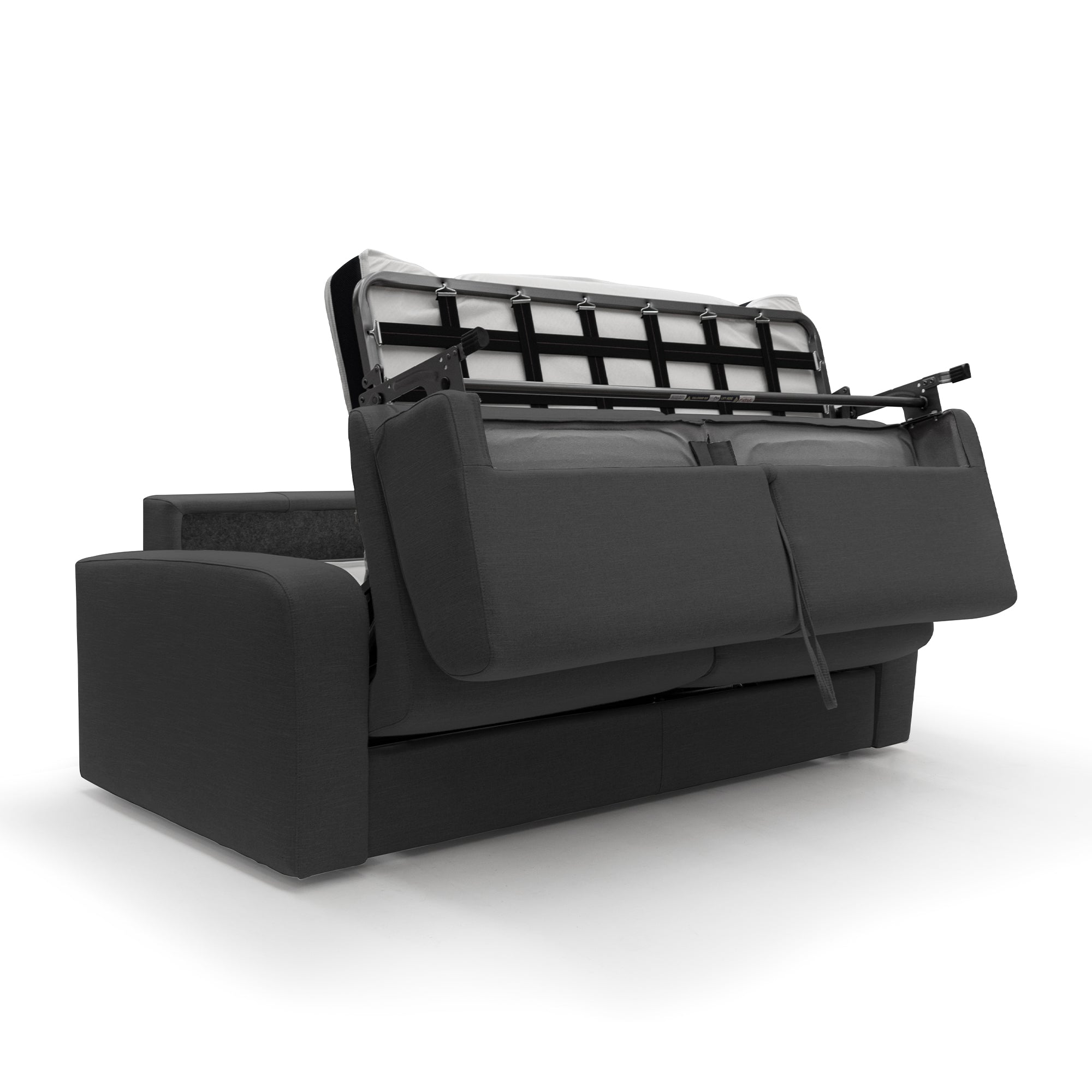 Lebron Schlafsofa (Doppelbett) aus weichem Samt T01 Anthrazit
