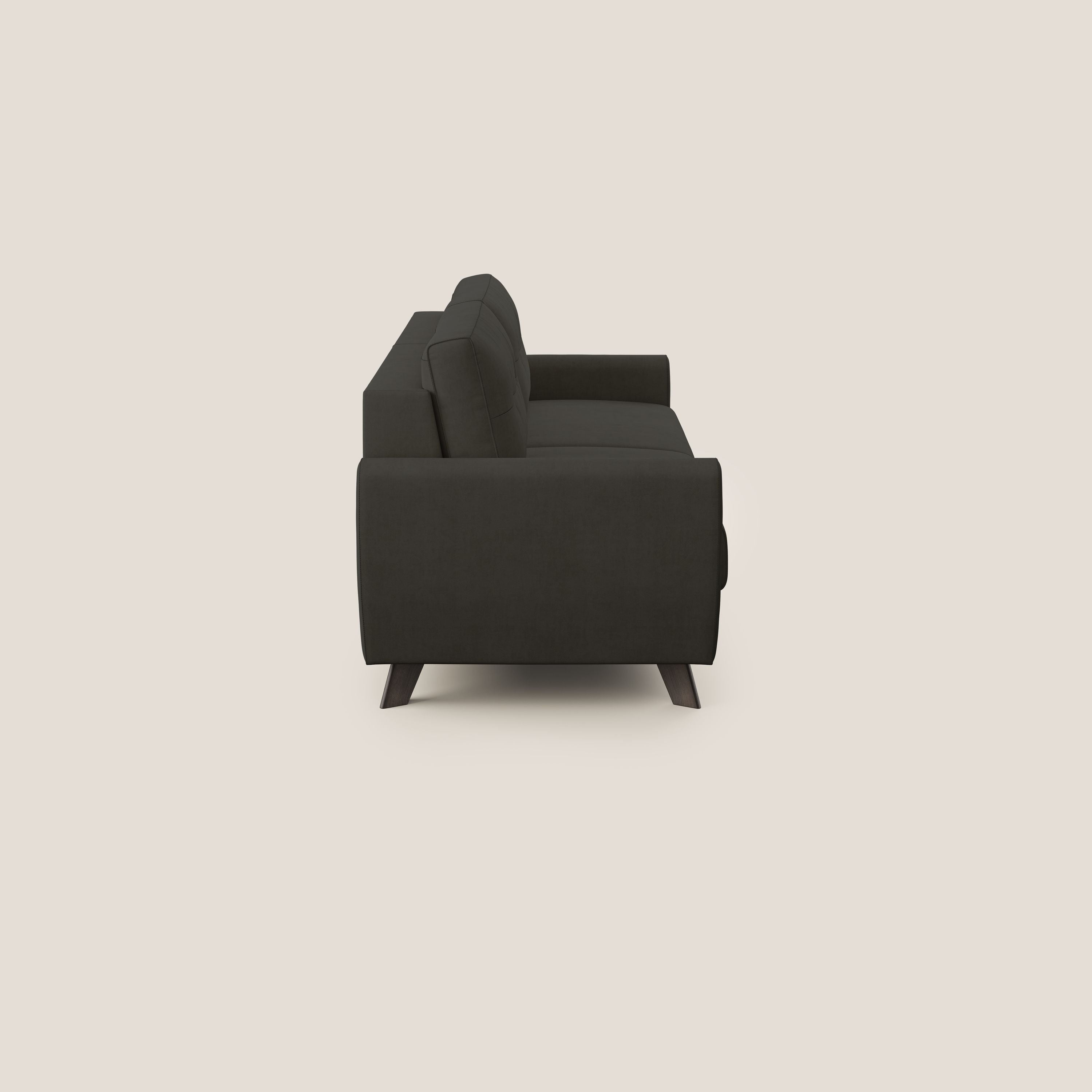 Callisto Divano letto matrimoniale in tessuto morbido impermeabile T02 nero - divani.store