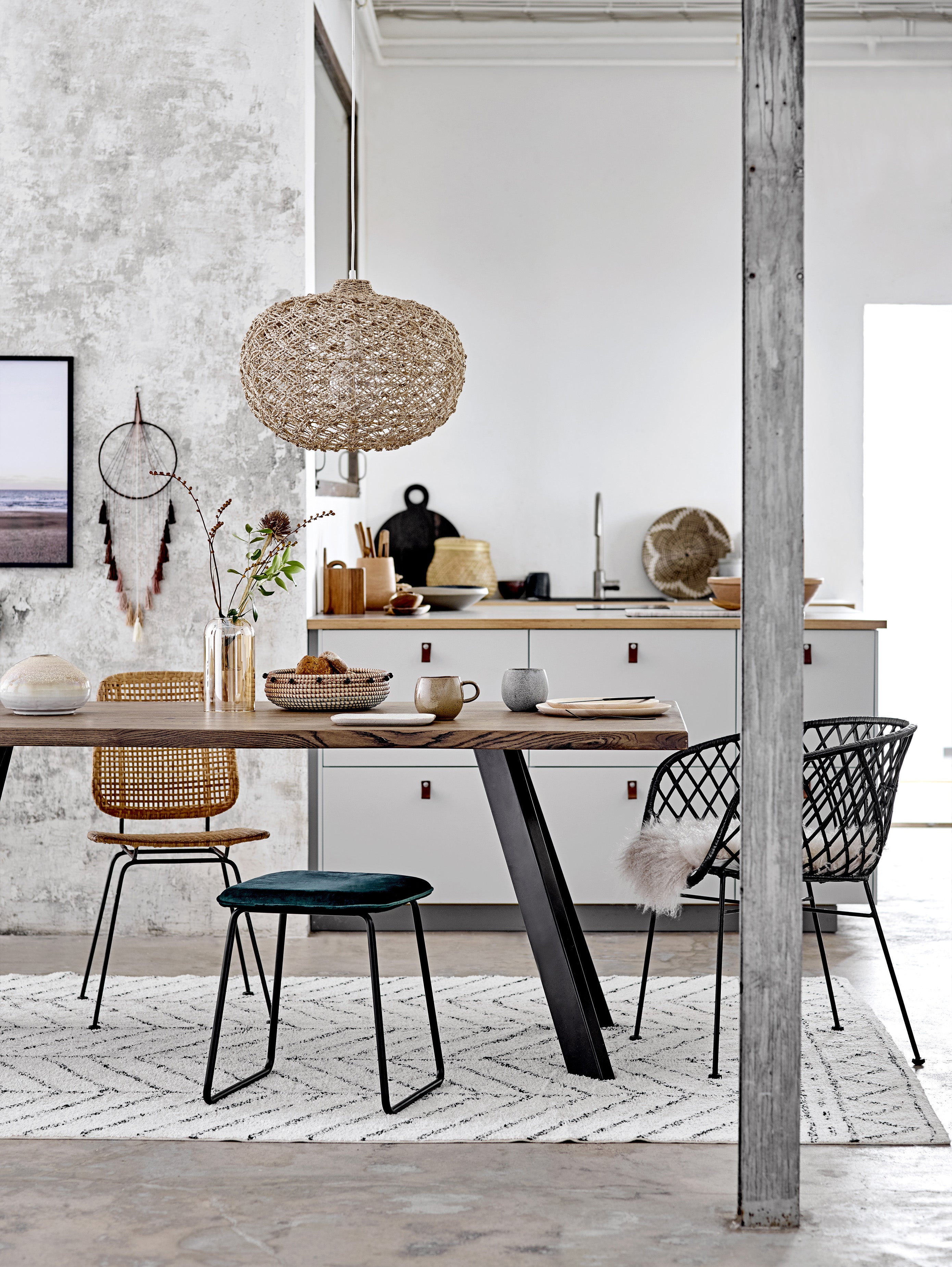 Oiva tappeto con motivo astratto in cotone naturale 300 x 200 cm - divani.store