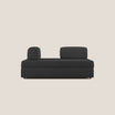 Shop online Liberty divano con pouf estraibile e schienali movibili in tessuto morbido impermeabile T02 nero - divani.store