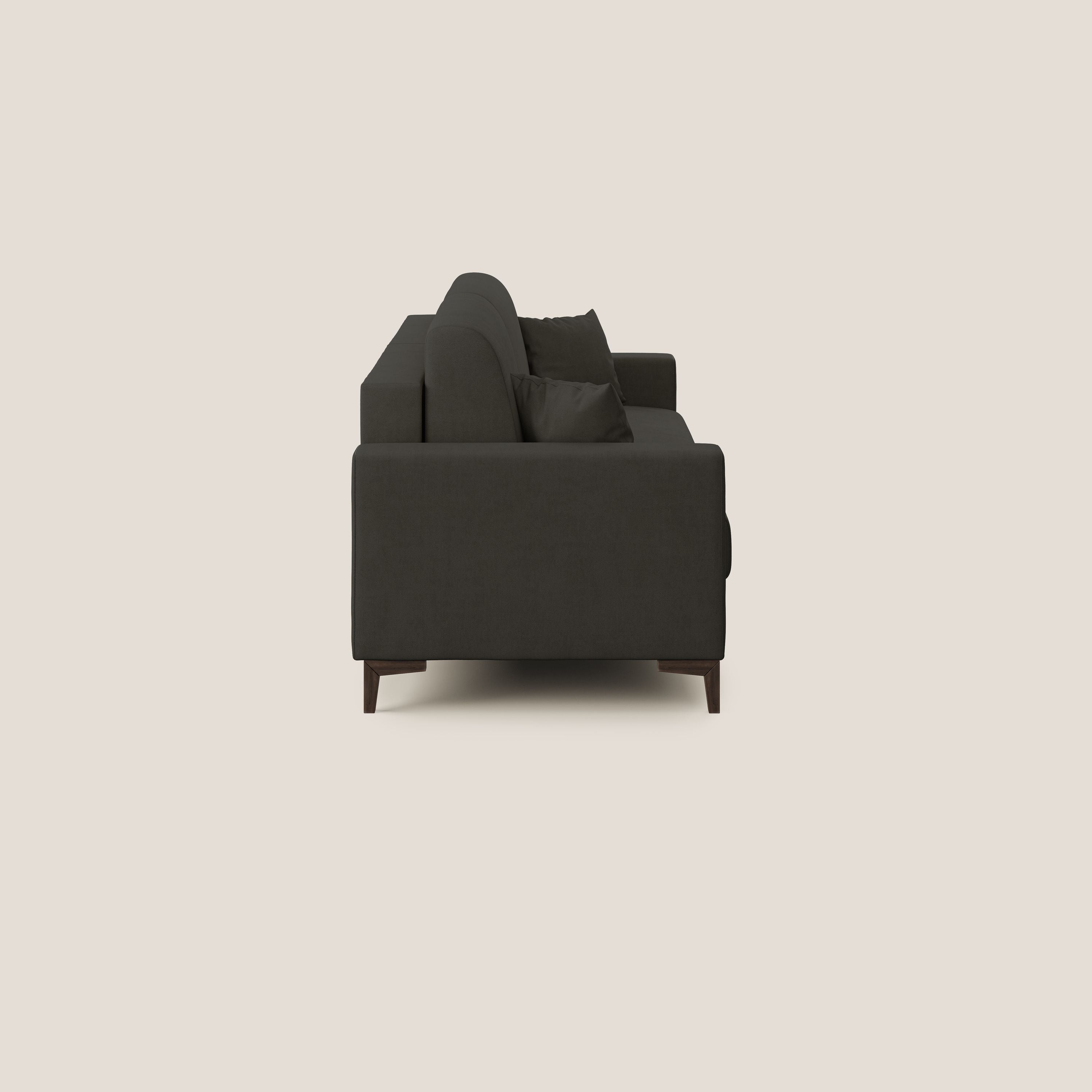 Kafka divano letto matrimoniale in morbido tessuto impermeabile T02 nero - divani.store