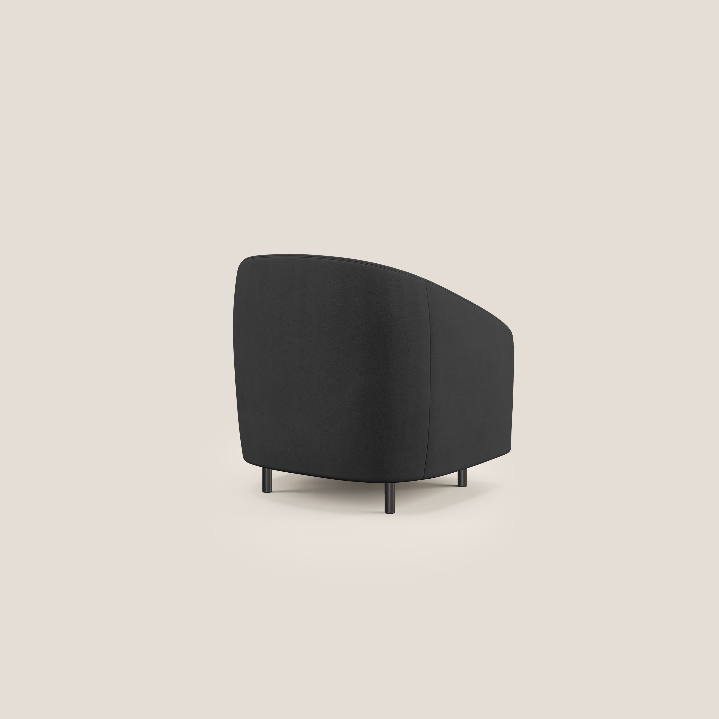 Pandora Poltroncina in tessuto morbido impermeabile T02 nero - divani.store