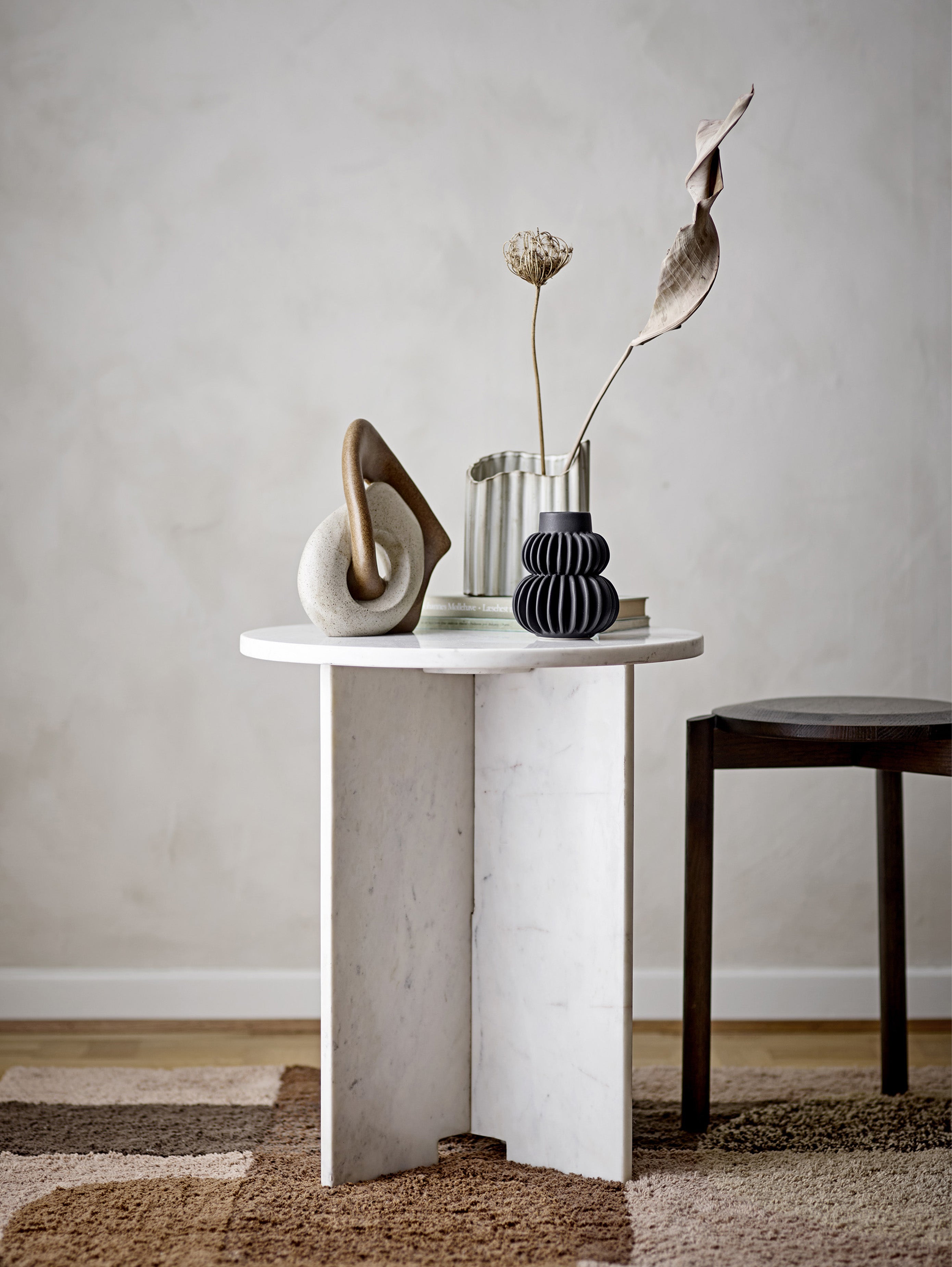Jasmia tavolino tondo in marmo bianco - divani.store