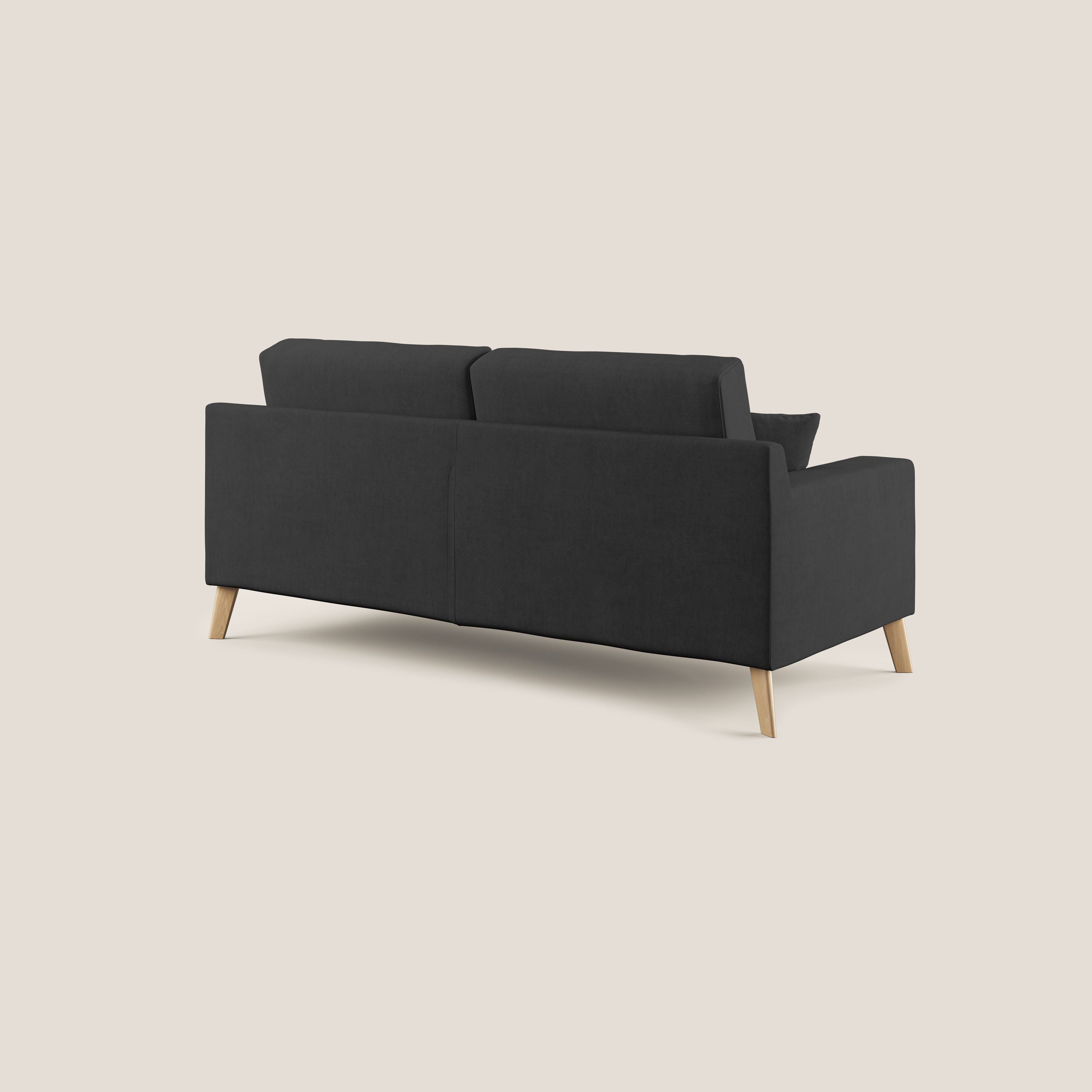 Danish divano moderno in tessuto morbido impermeabile T02 nero - divani.store