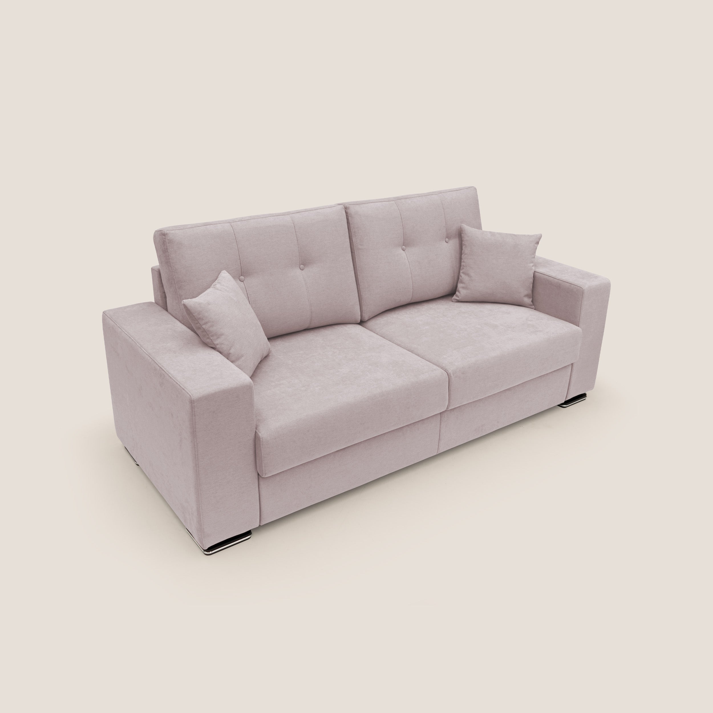 Giove divano in morbido tessuto impermeabile T02 rosa - divani.store