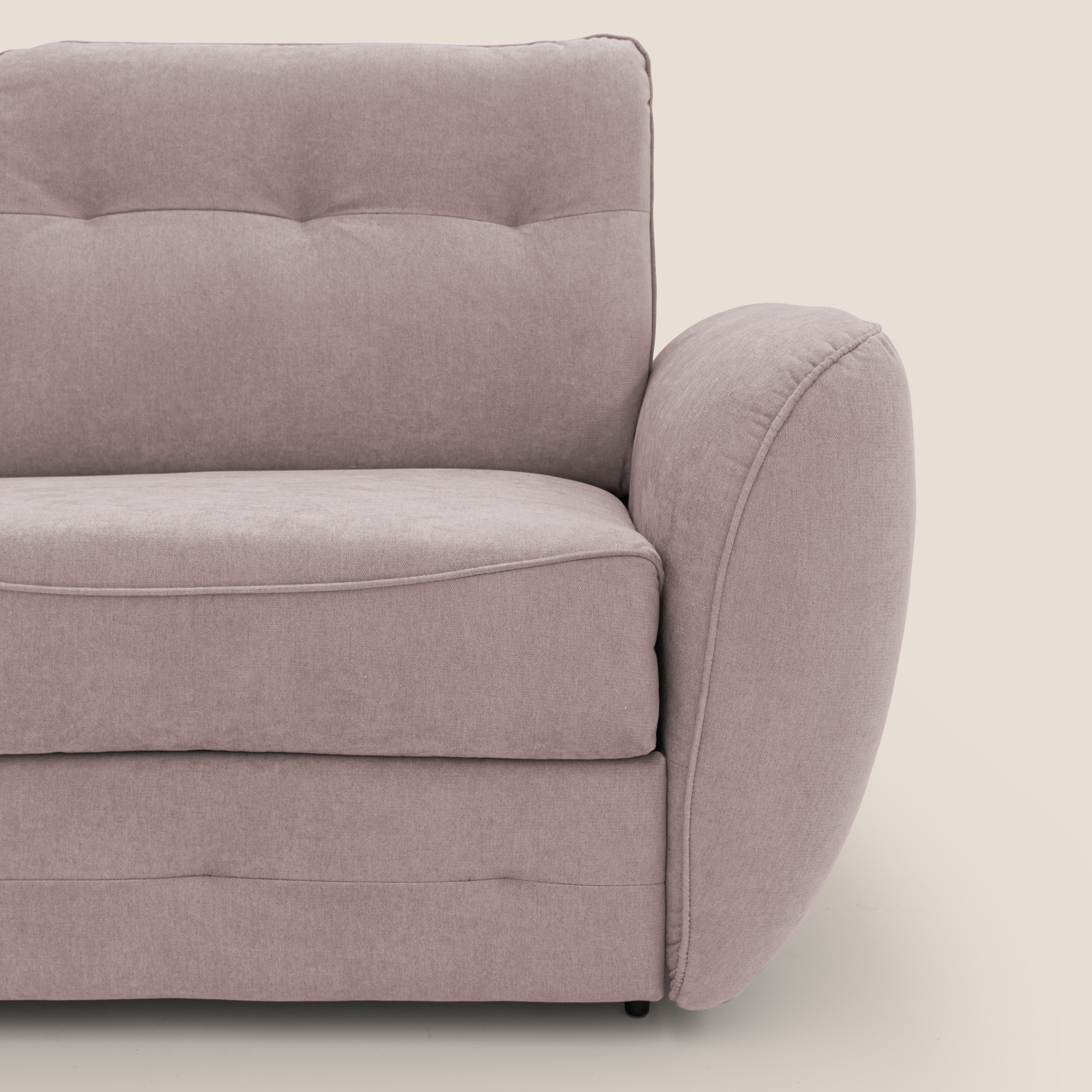 Zeus divano letto angolare con materasso H18 cm pouf mobile in tessuto impermeabile T02 - divani.store