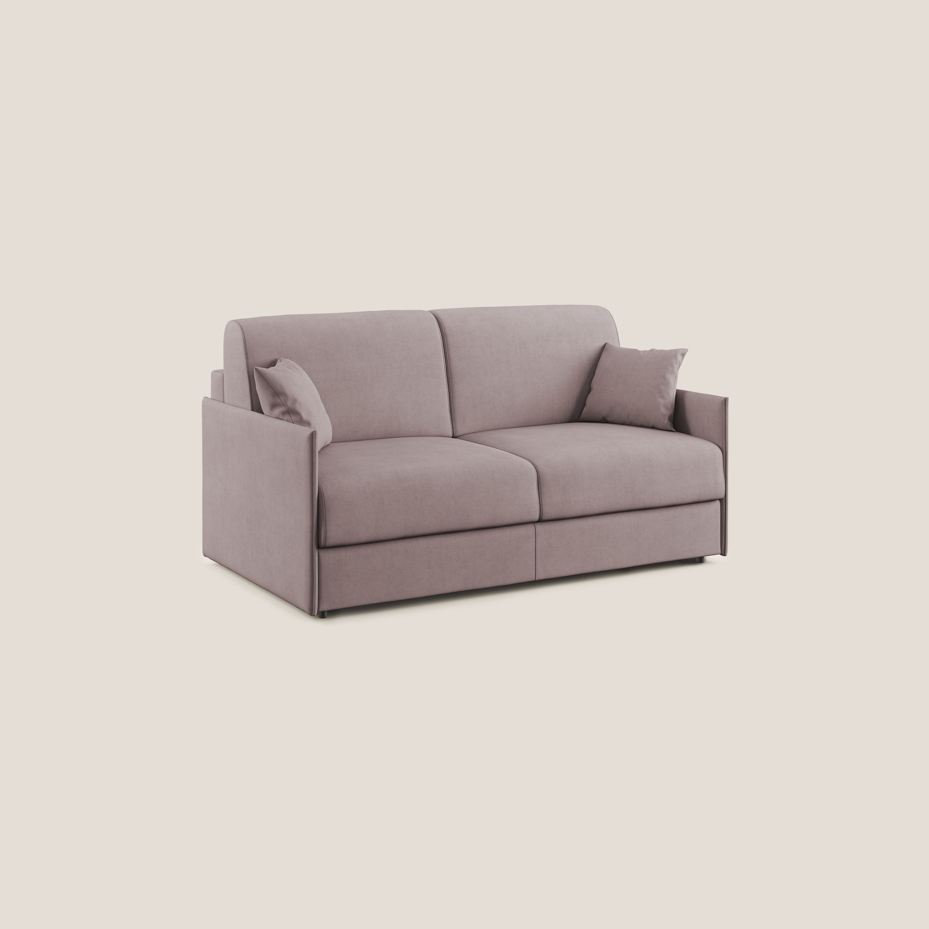 Evans Divano letto in morbido tessuto impermeabile T02 rosa - divani.store