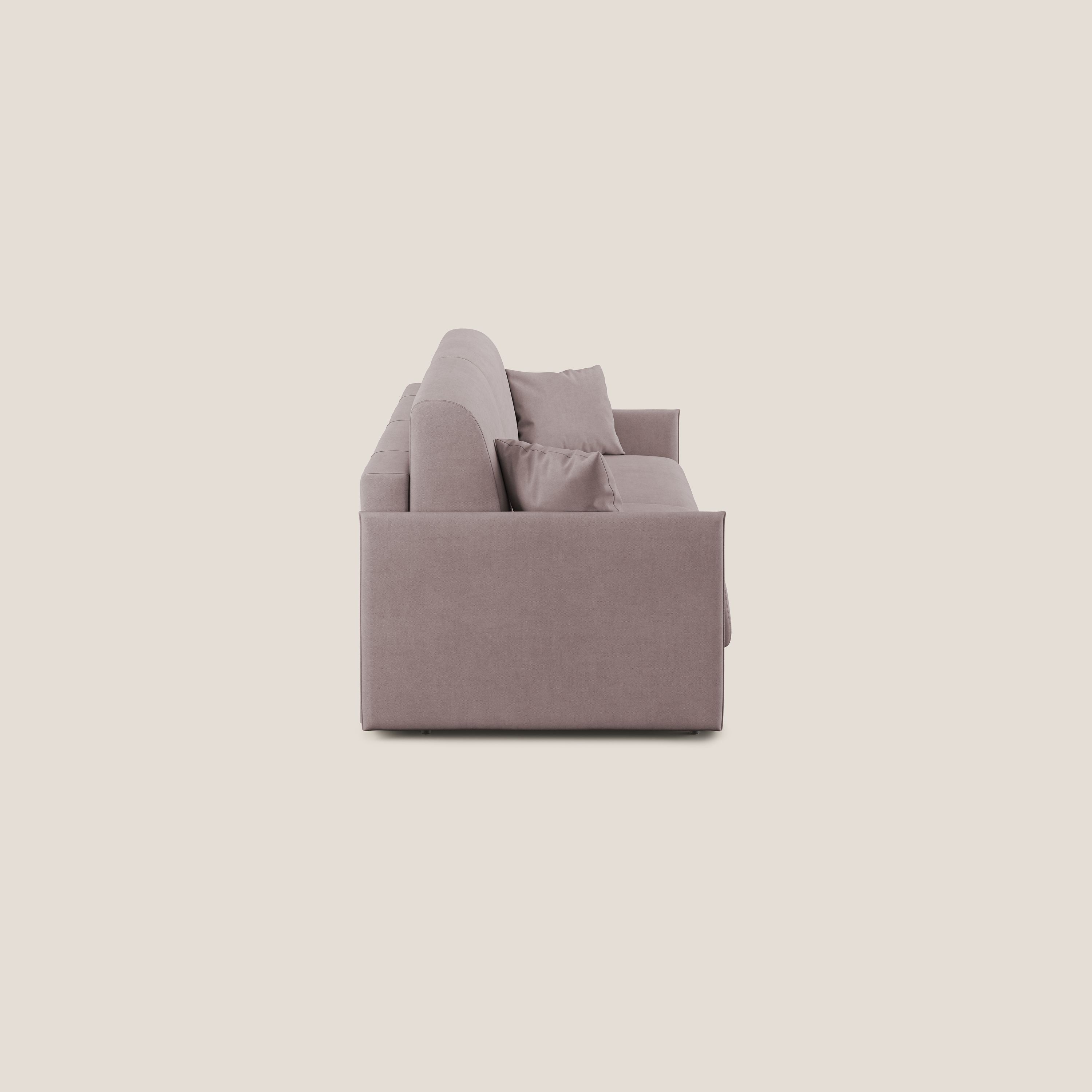 Evans Divano letto in morbido tessuto impermeabile T02 rosa - divani.store
