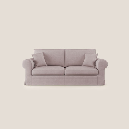 Lady divano classico in piuma d'oca realizzato con tessuto impermeabile T02 rosa - divani.store