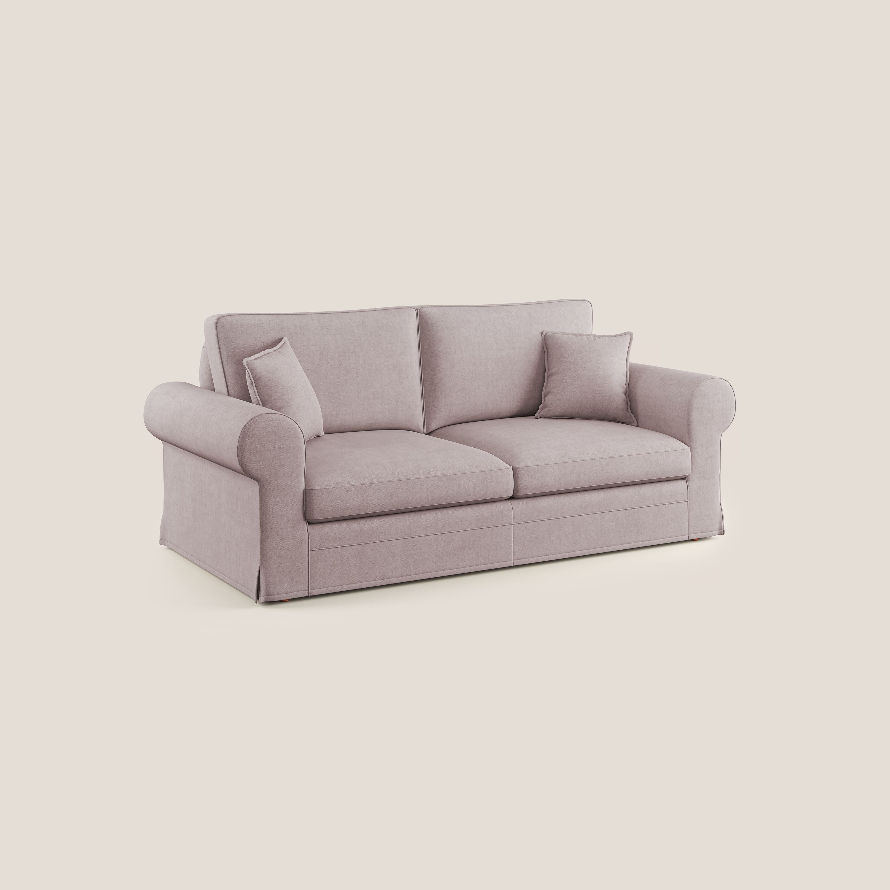Lady divano classico in piuma d'oca realizzato con tessuto impermeabile T02 rosa - divani.store