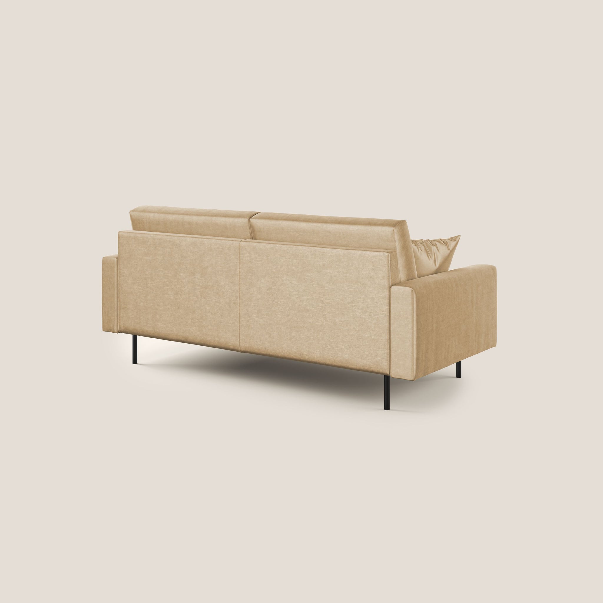 Arthur divano moderno 162 cm in velluto morbido impermeabile T01 BEIGE