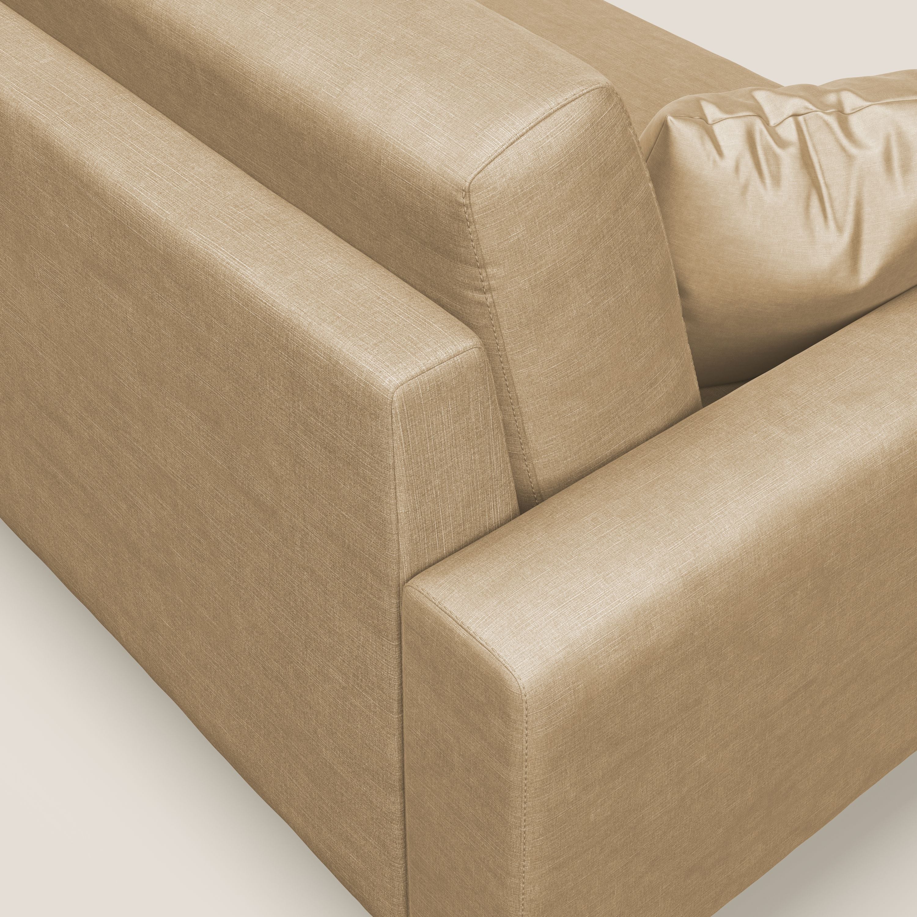 Arthur divano moderno 162 cm in velluto morbido impermeabile T01 BEIGE - divani.store