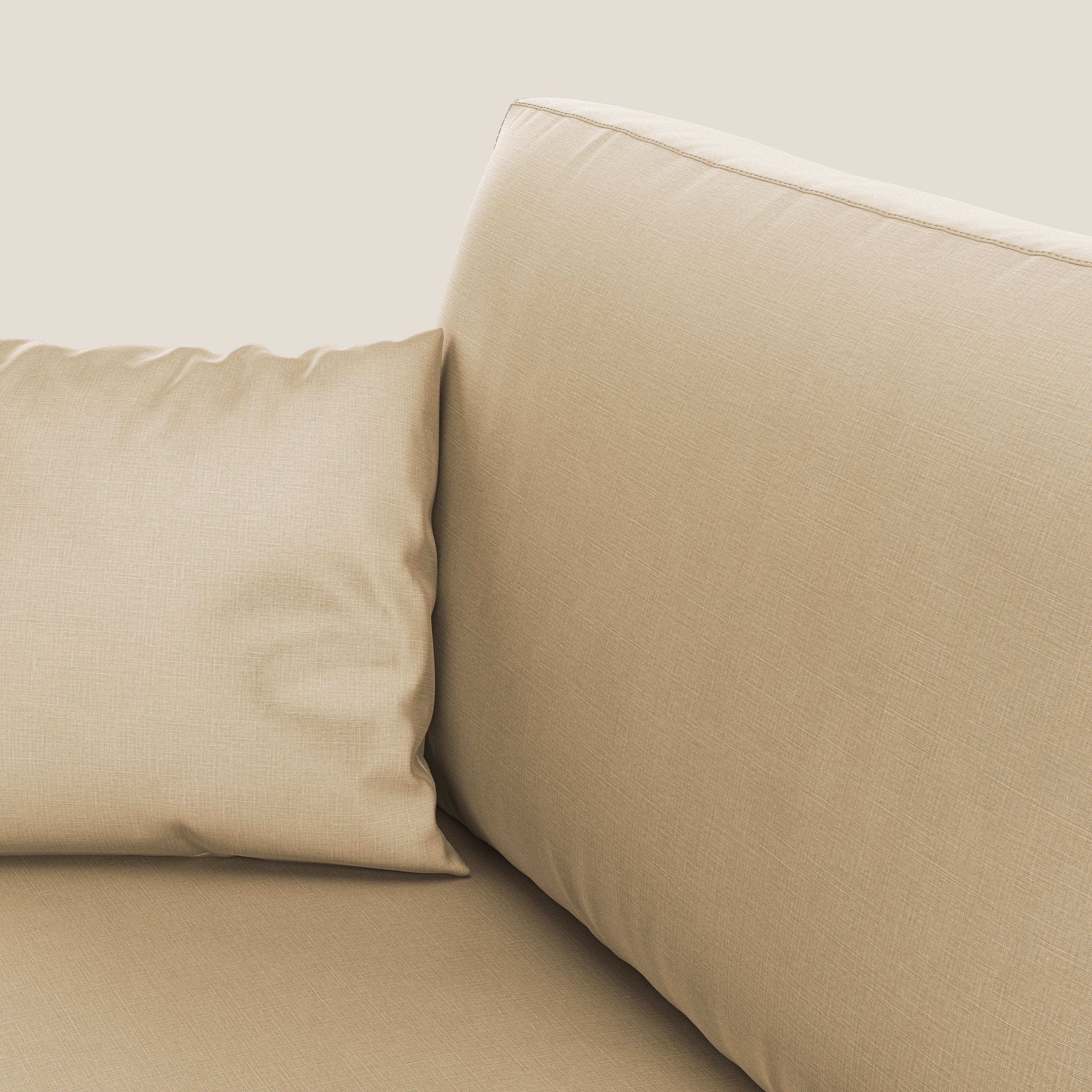 Andromeda divano letto angolare in velluto morbido impermeabile T01 beige - divani.store