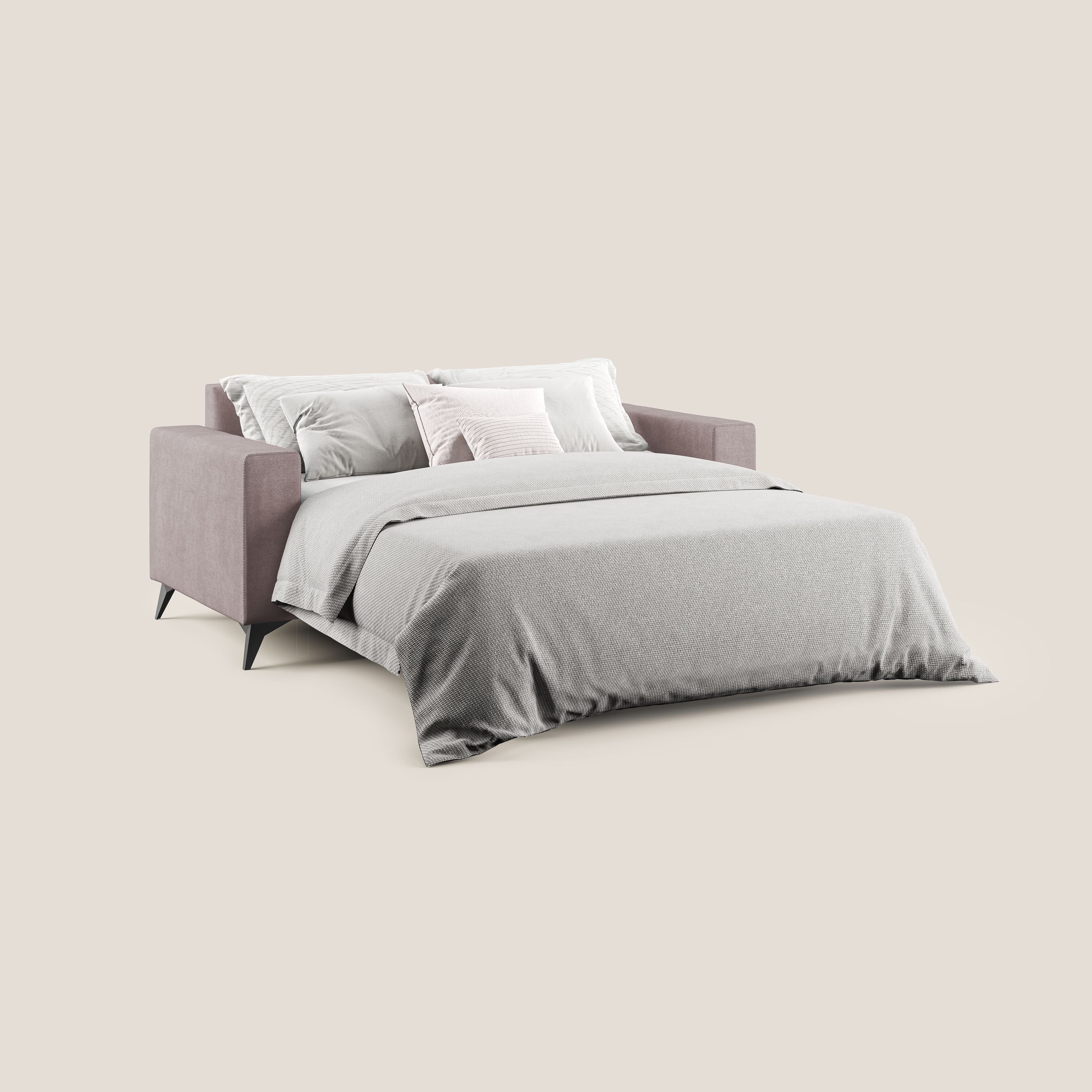 Pegaso divano letto con poggiatesta reclinabili e rivestimento T02 rosa - divani.store