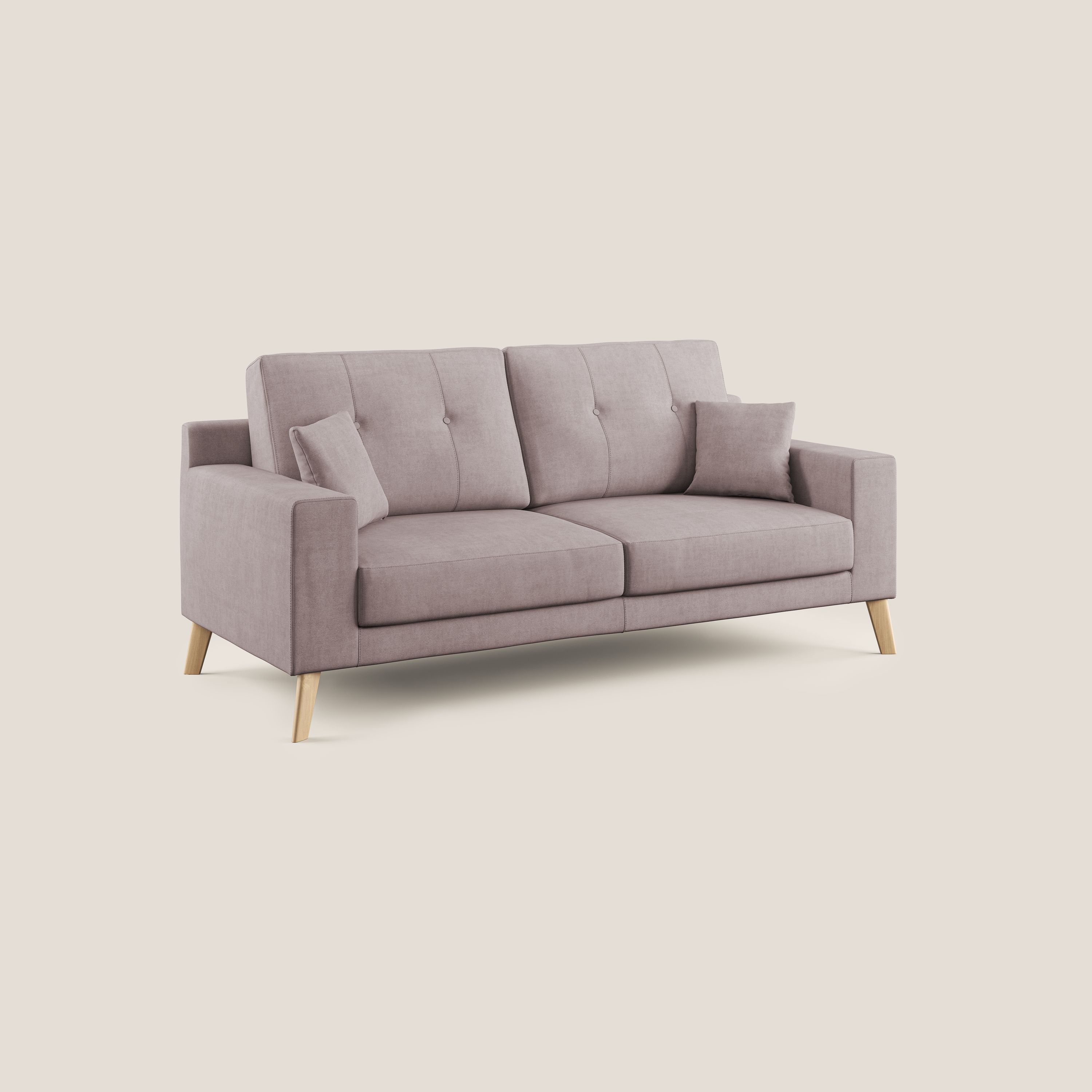 Danish divano moderno in tessuto morbido impermeabile T02 rosa - divani.store