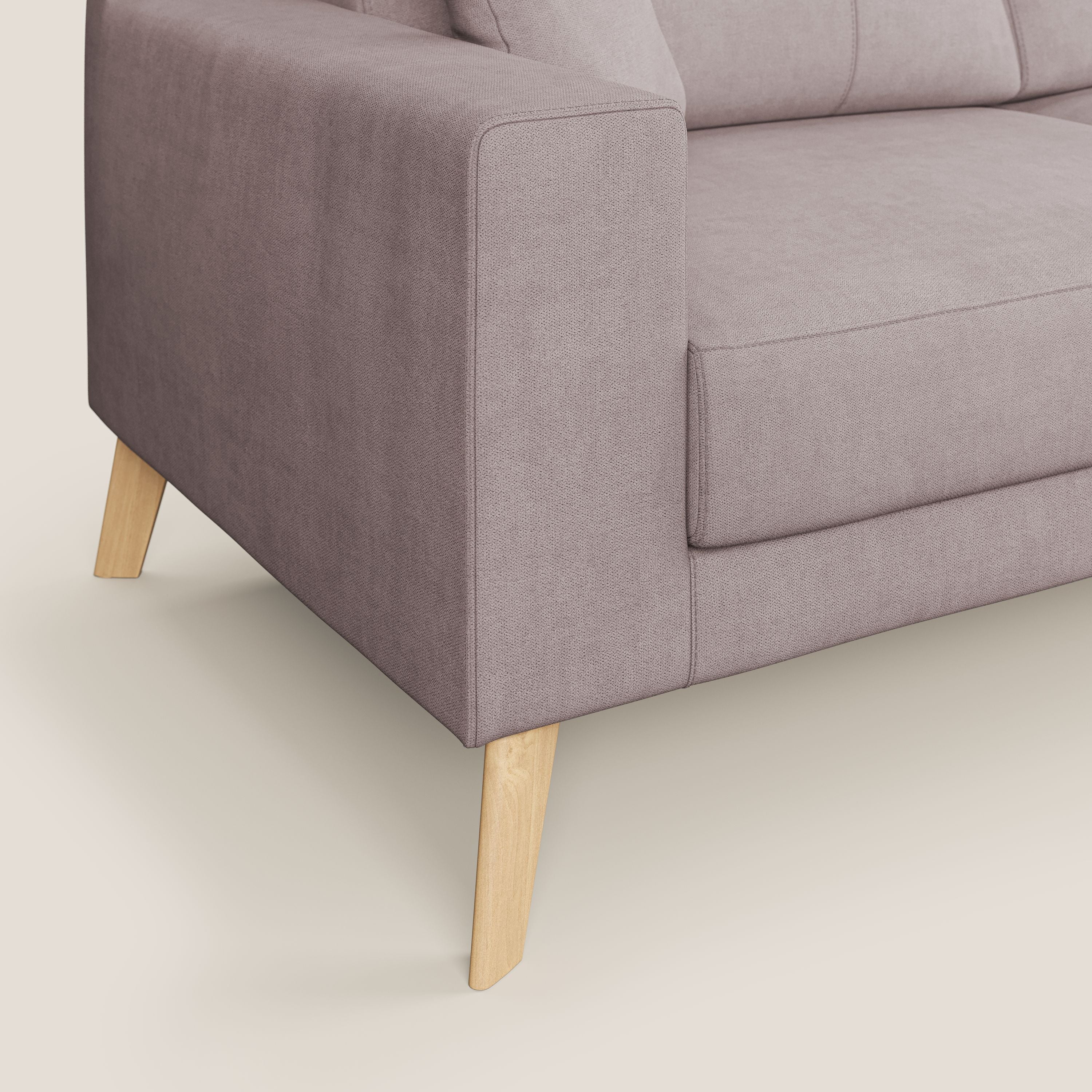 Danish divano moderno in tessuto morbido impermeabile T02 rosa - divani.store