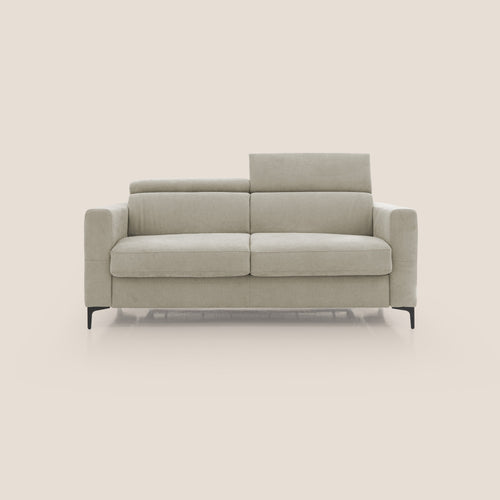 Gardenia divano letto materasso alto 18 cm con poggiatesta reclinabili e rivestimento impermeabile T02 panna - divani.store