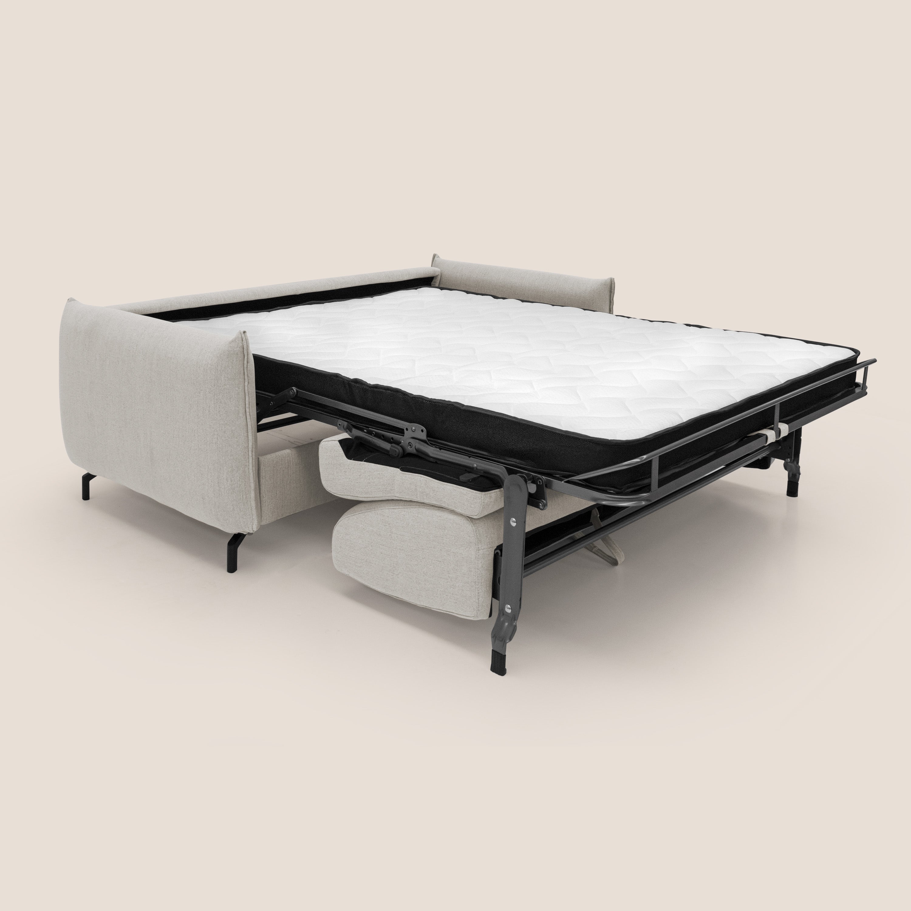 Scarlet divano letto in tessuto misto cotone impermeabile T19 panna - divani.store