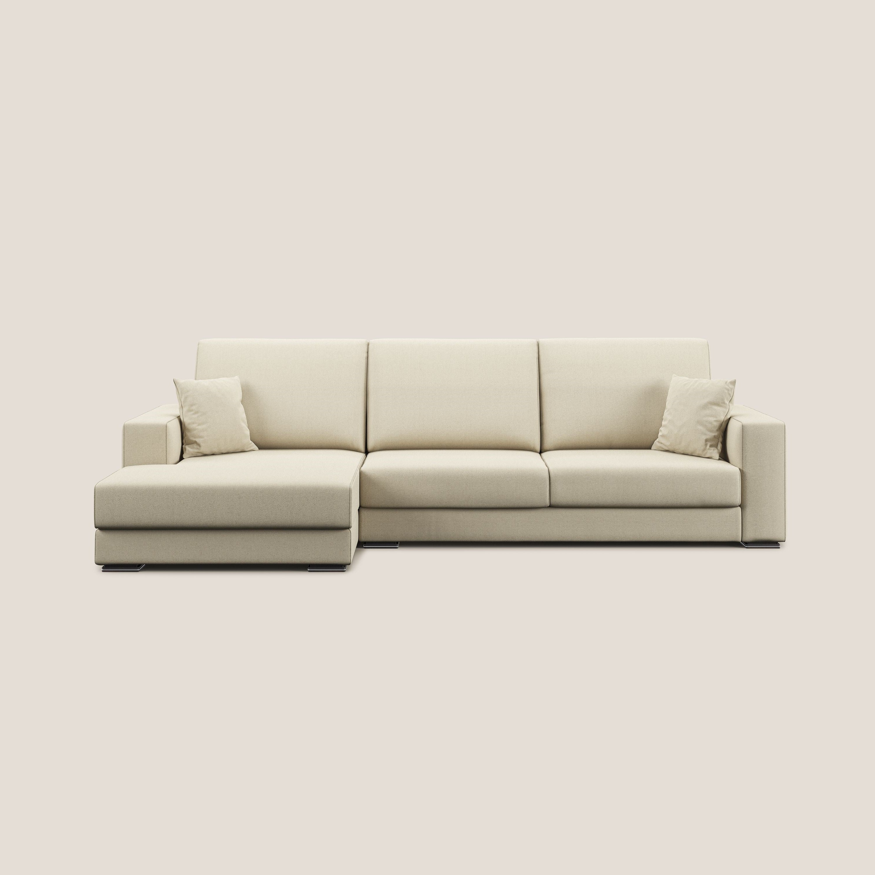 Marte divano angolare in tessuto smacchiabile impermeabile T08 panna - divani.store
