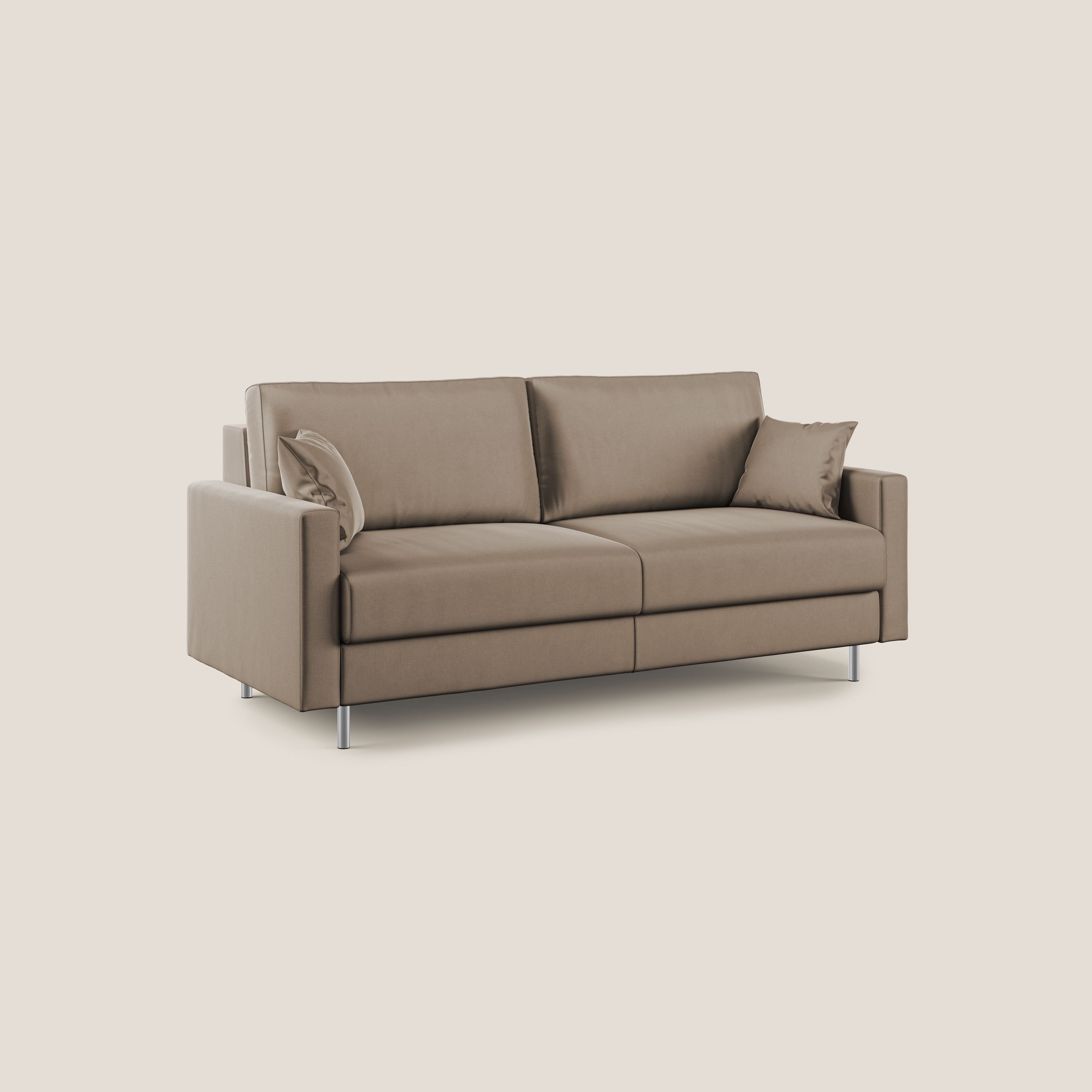 Andromeda divano letto matrimoniale in velluto morbido impermeabile T01 marrone - divani.store