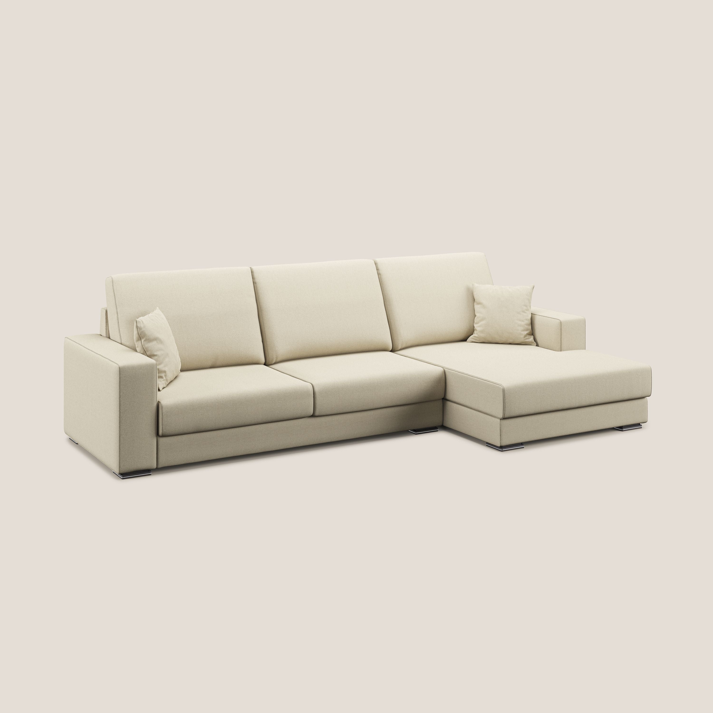 Marte divano angolare in tessuto smacchiabile impermeabile T08 panna - divani.store