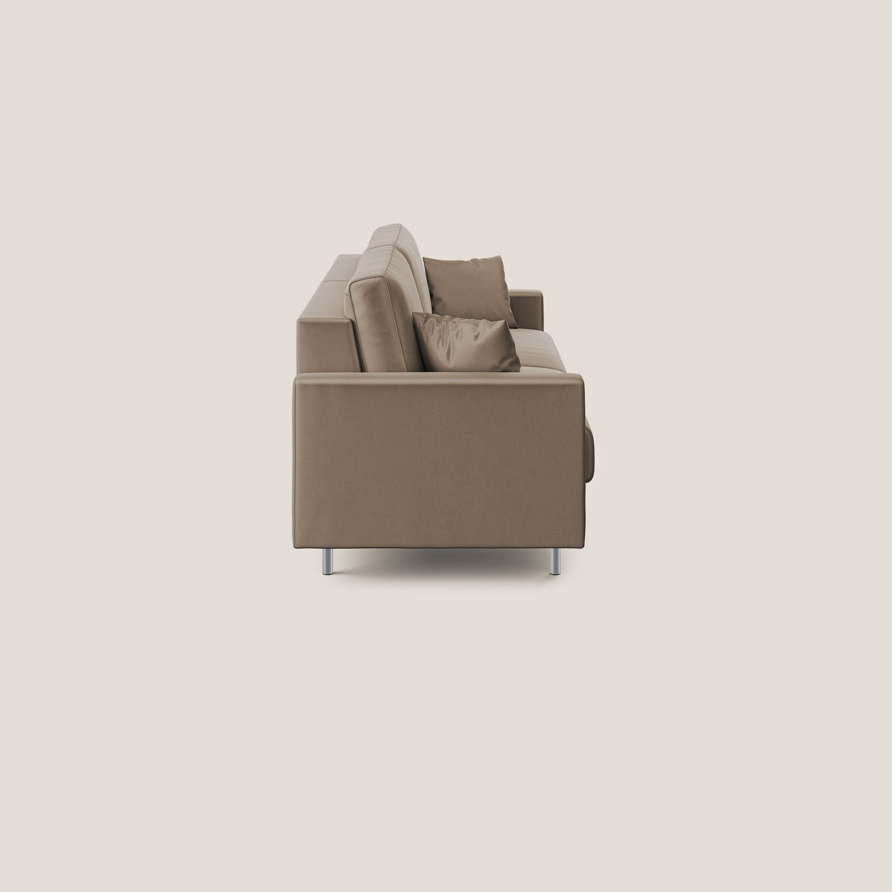 Andromeda divano letto matrimoniale in velluto morbido impermeabile T01 marrone - divani.store