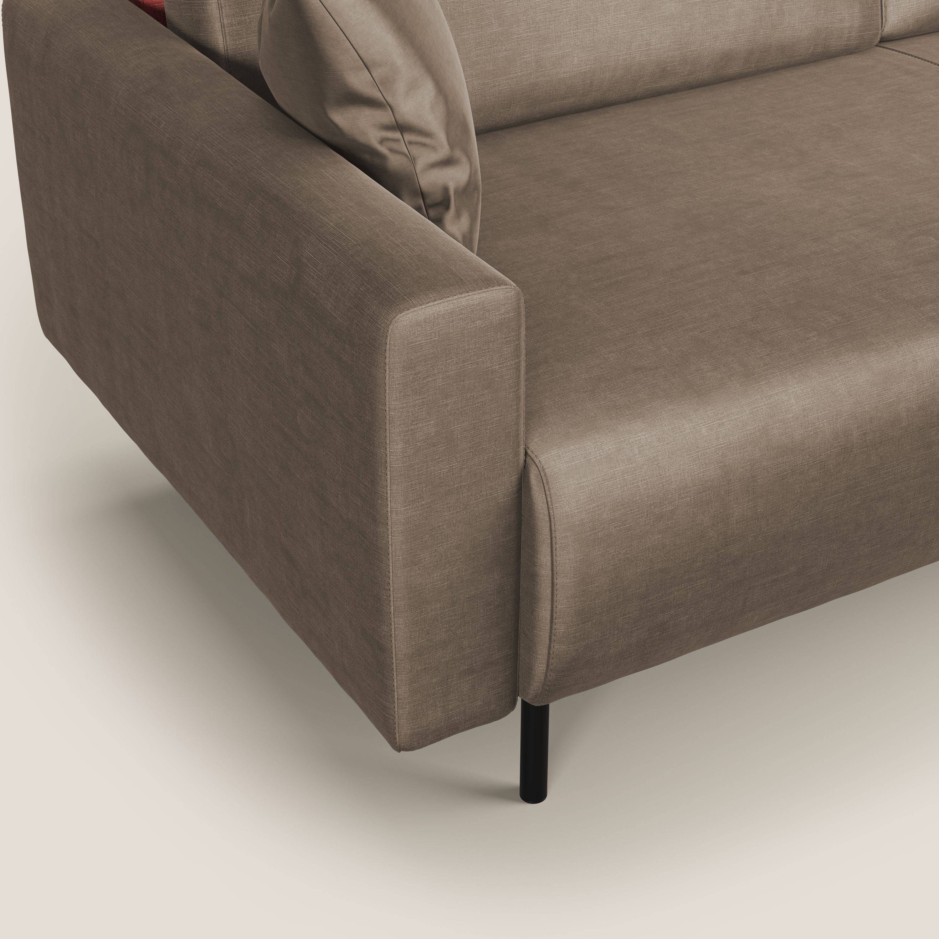Arthur divano moderno angolare in velluto morbido impermeabile T01 marrone - divani.store