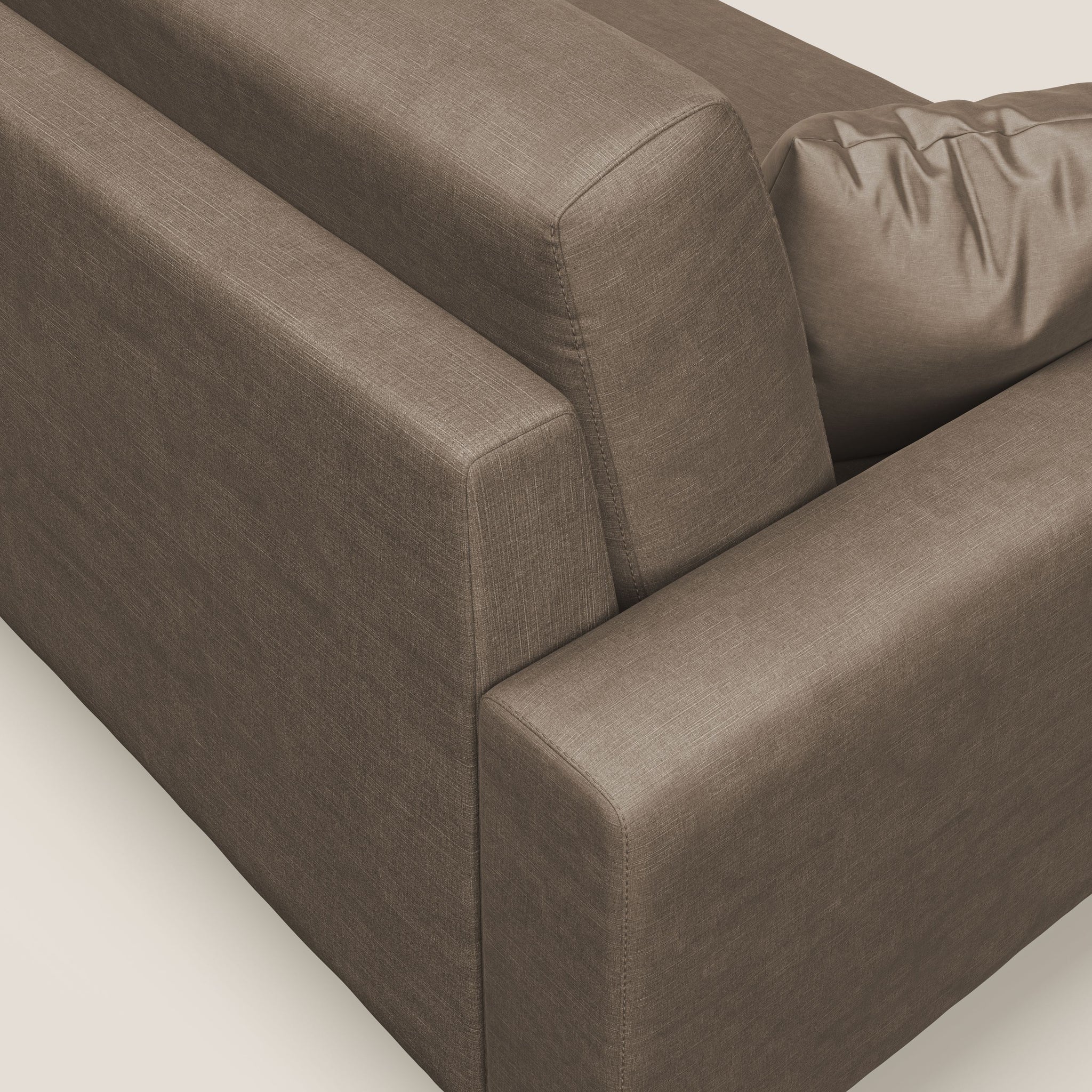 Arthur divano moderno 162 cm in velluto morbido impermeabile T01 MARRONE