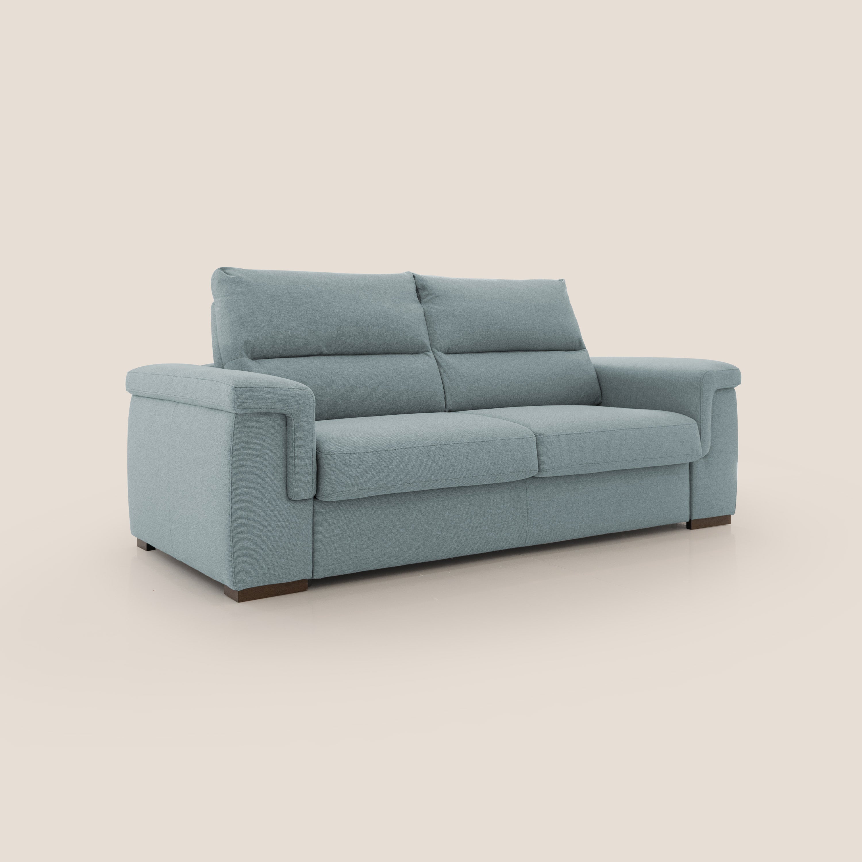 Magnolia divano letto con materasso alto 18 cm morbido schienale alto in tessuto smacchiabile T05 carta da zucchero - divani.store
