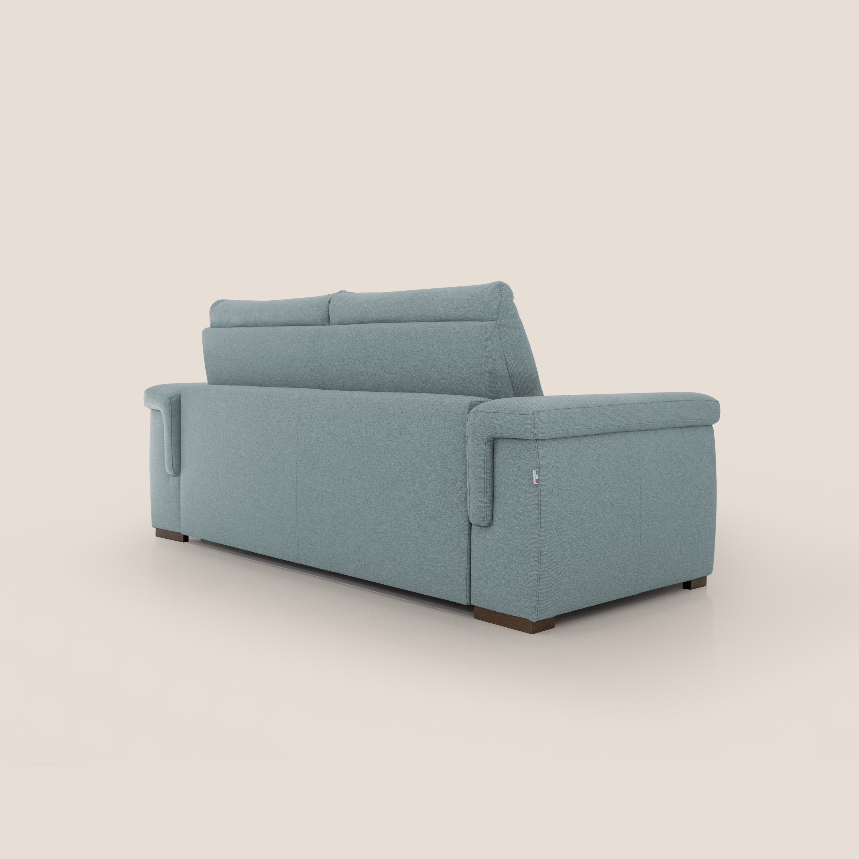 Magnolia divano letto con materasso alto 18 cm morbido schienale alto in tessuto smacchiabile T05 carta da zucchero - divani.store