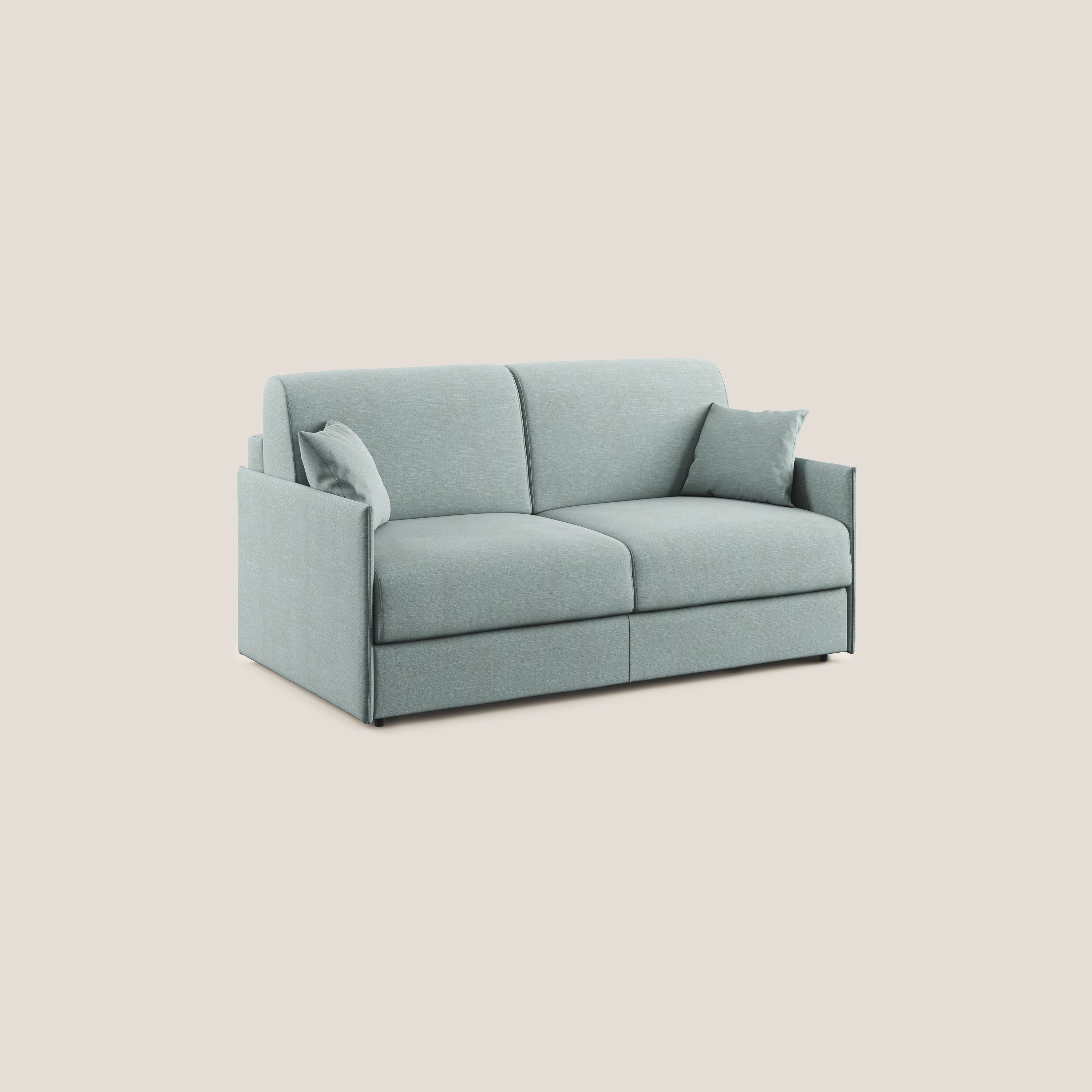 Evans Divano letto in tessuto Ecosostenibile azzurro - divani.store