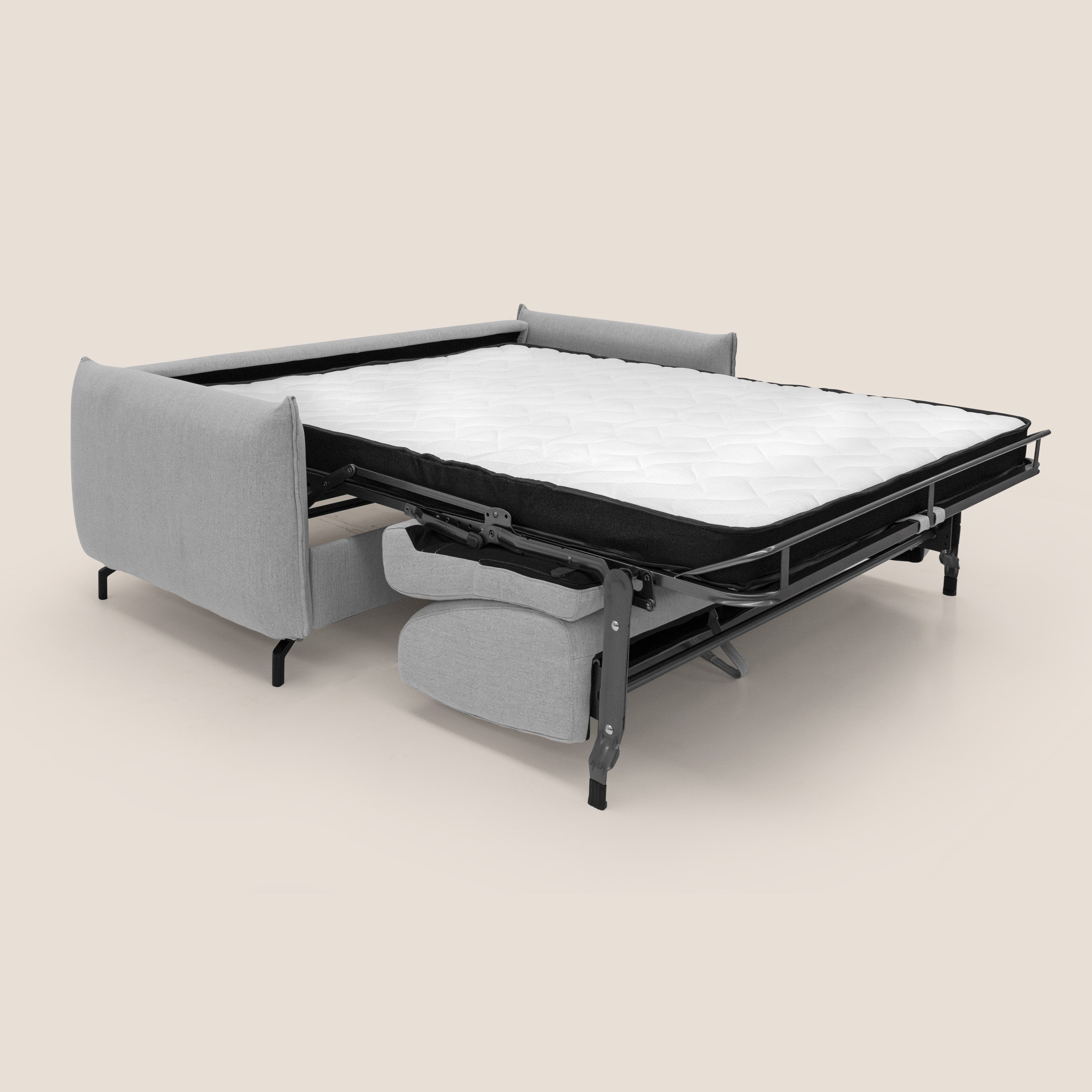 Scarlet divano letto in tessuto misto cotone impermeabile T19 grigio - divani.store