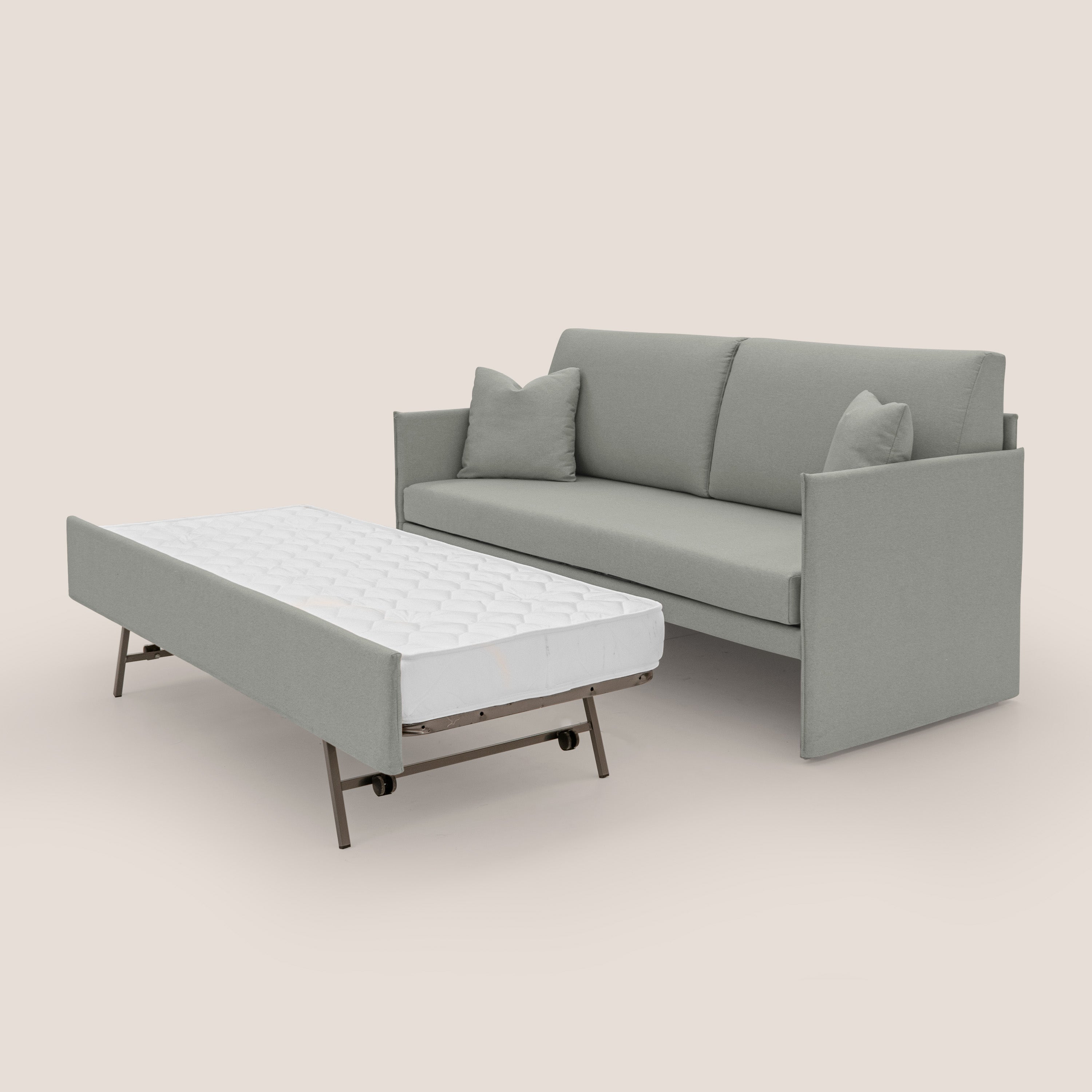 Tortona Divano duplex con doppio letto in tessuto simil cotone impermeabile T13 grigio - divani.store