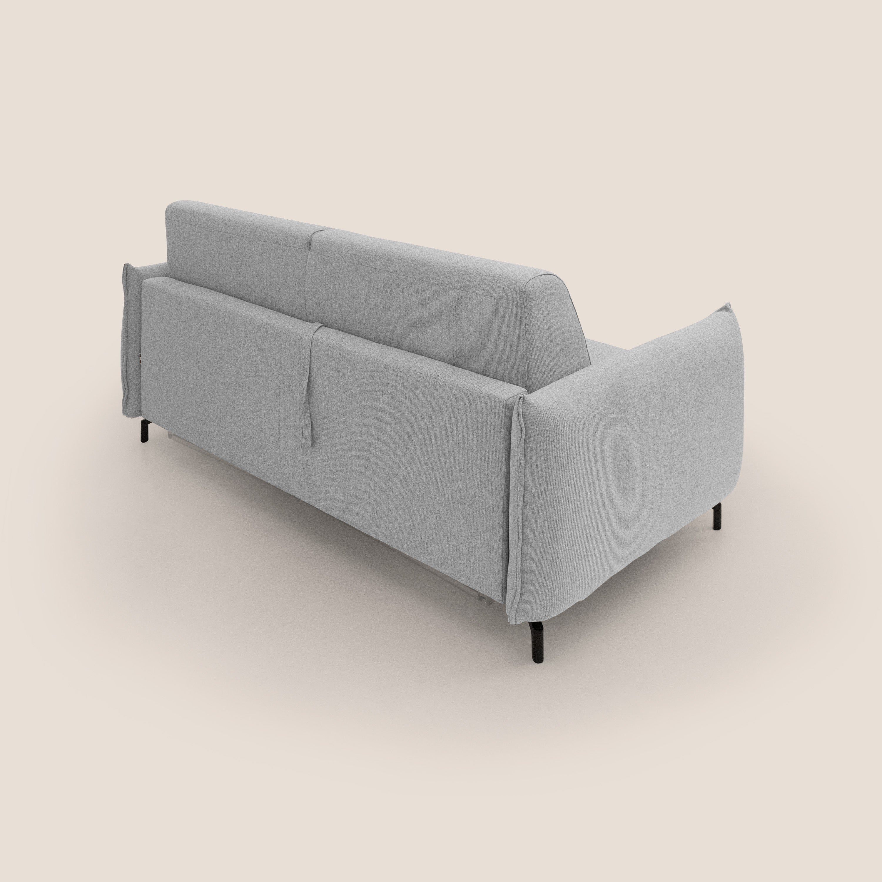 Scarlet divano letto in tessuto misto cotone impermeabile T19 grigio - divani.store