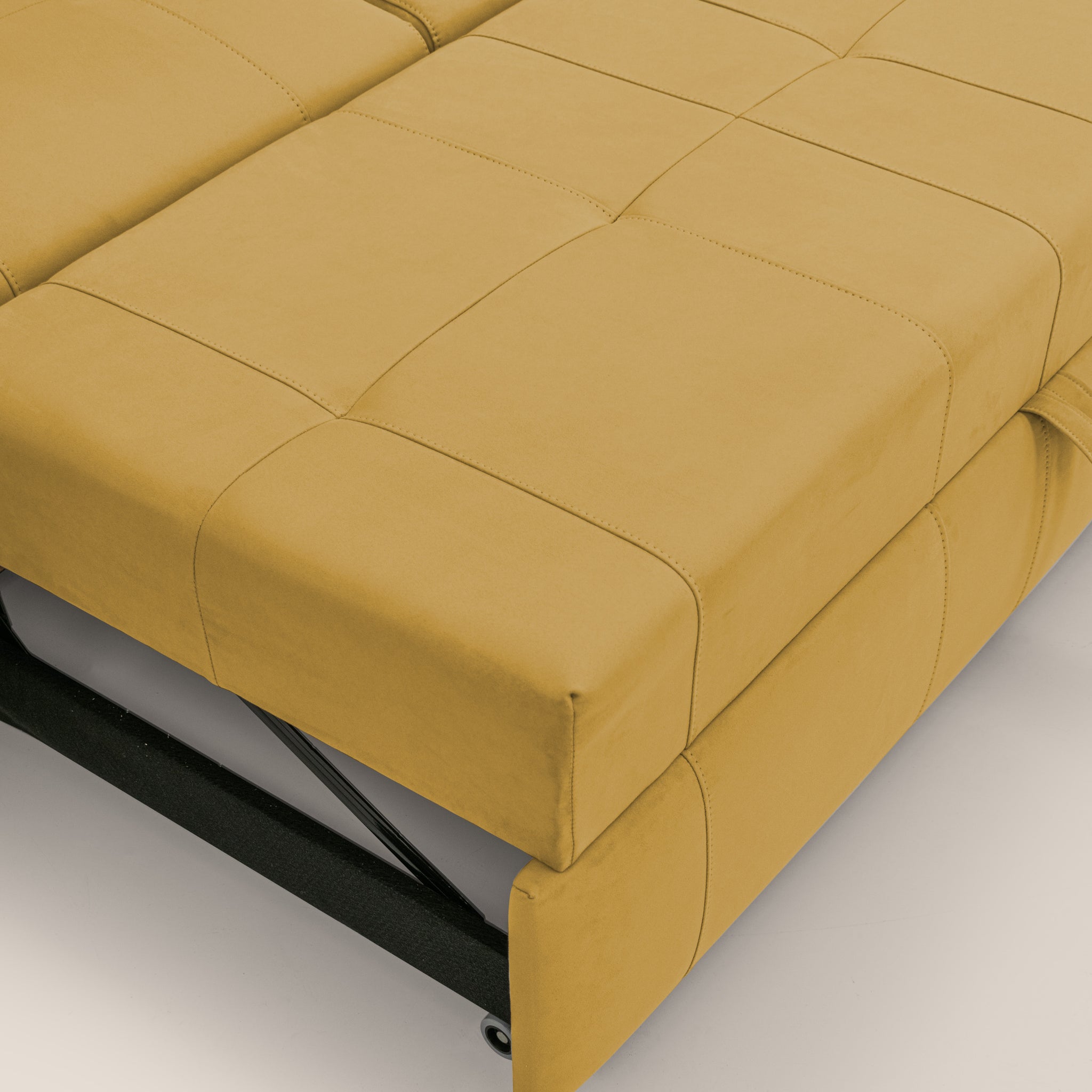 Kronos Divano angolare con pouf estraibile e penisola contenitore in microfibra impermeabile T11