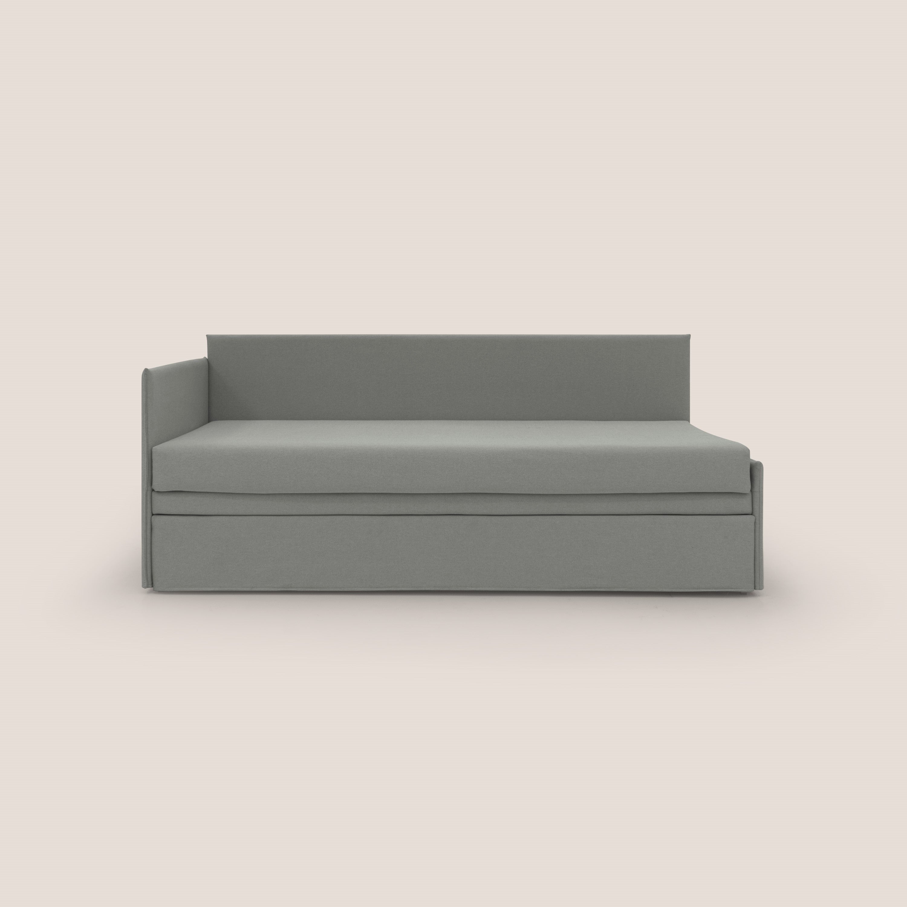 Durini Divano duplex con doppio letto in tessuto simil cotone impermeabile T13 grigio - divani.store