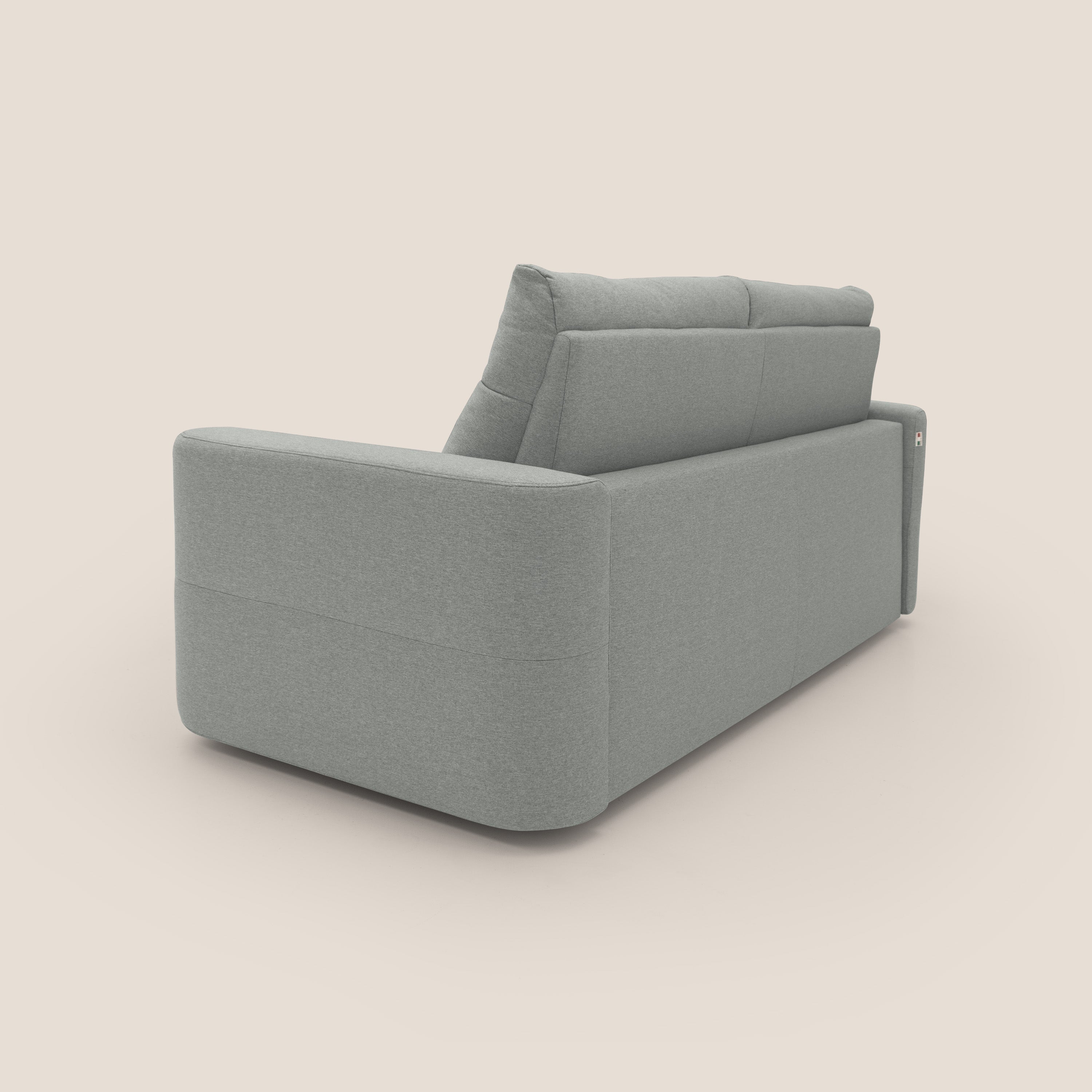 Cupido Divano letto materasso H18 cm e schienale alto in tessuto impermeabile simil cotone T13 grigio - divani.store