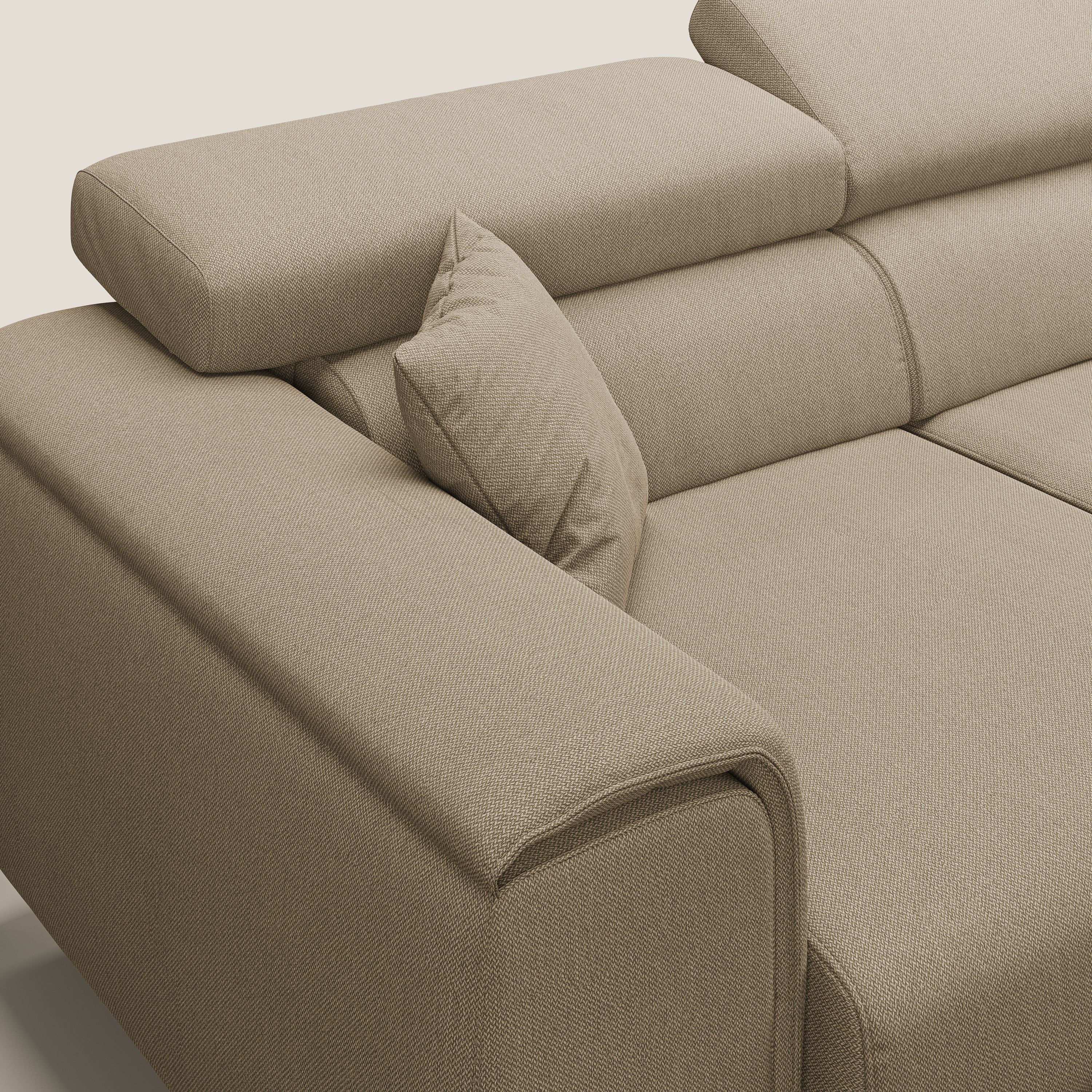 Fusion Divano angolare con sedute scorrevoli in tessuto morbido smacchiabile T05 beige - divani.store