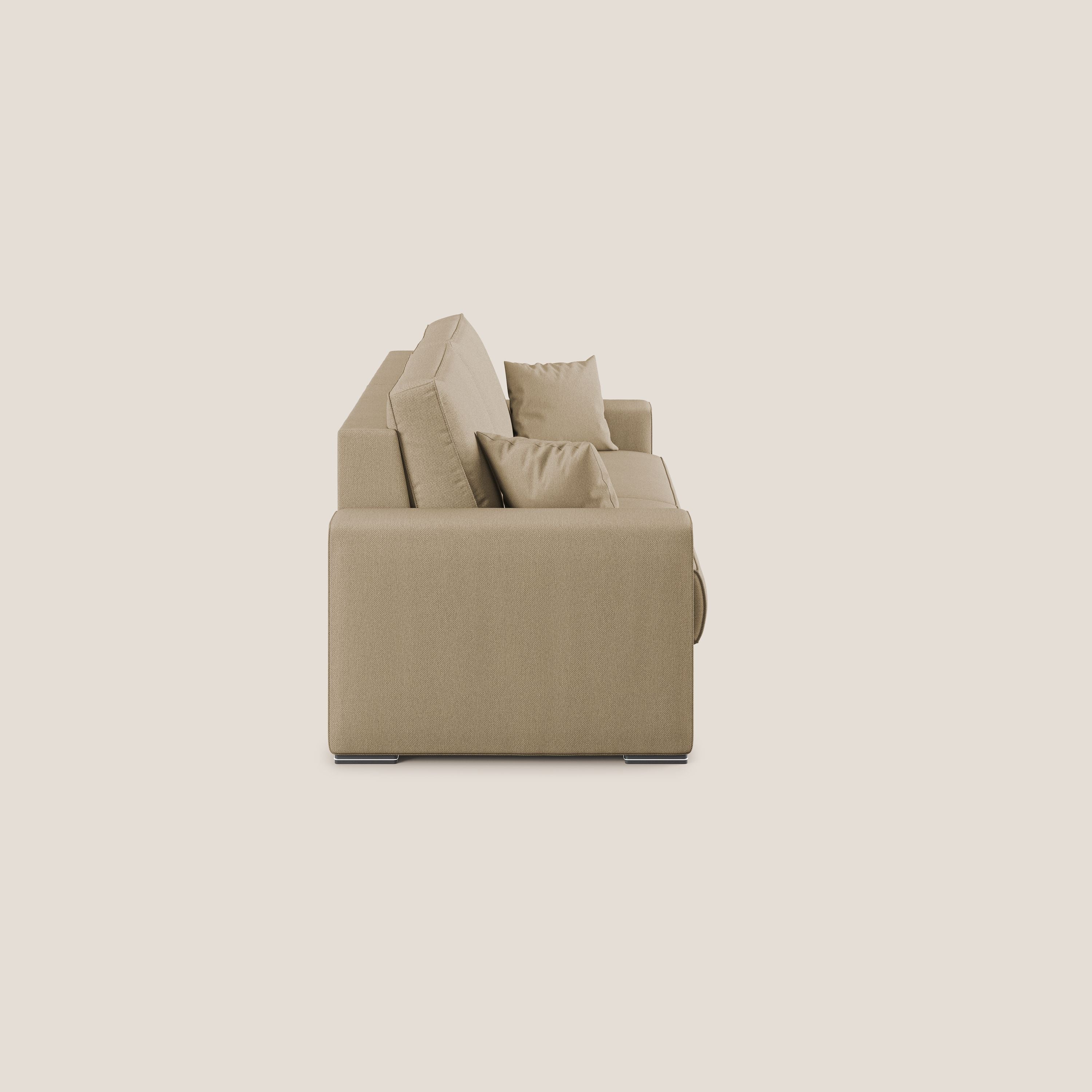 Dream Divano letto moderno dai morbidi cuscini in tessuto smacchiabile T05 beige - divani.store