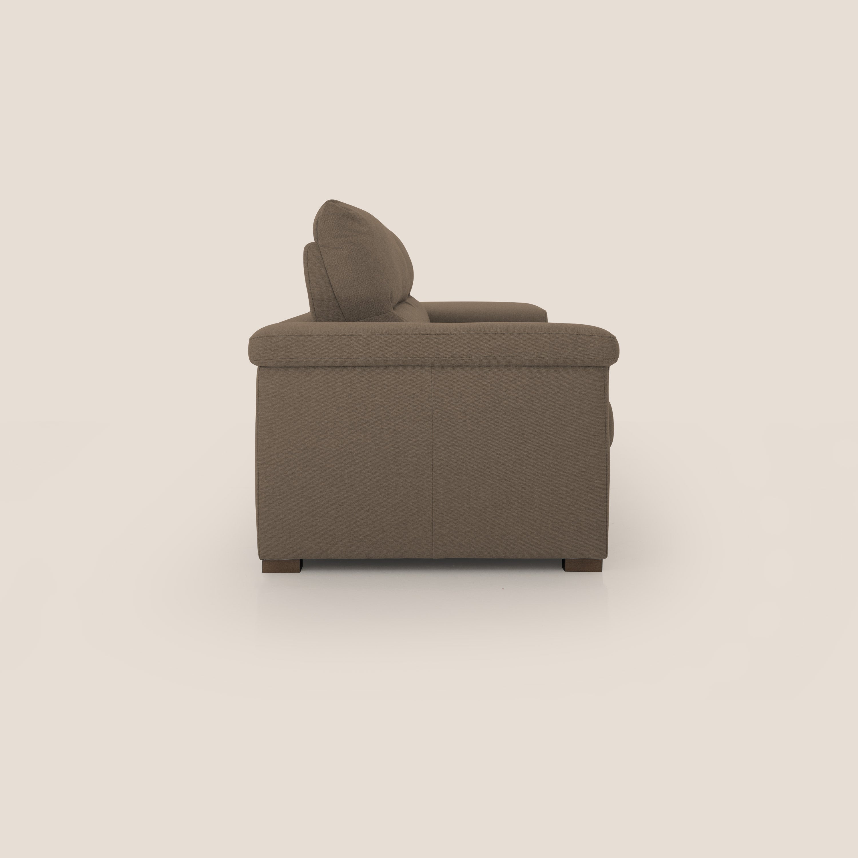 Magnolia divano letto con materasso alto 18 cm morbido schienale alto in tessuto smacchiabile T05 marrone - divani.store