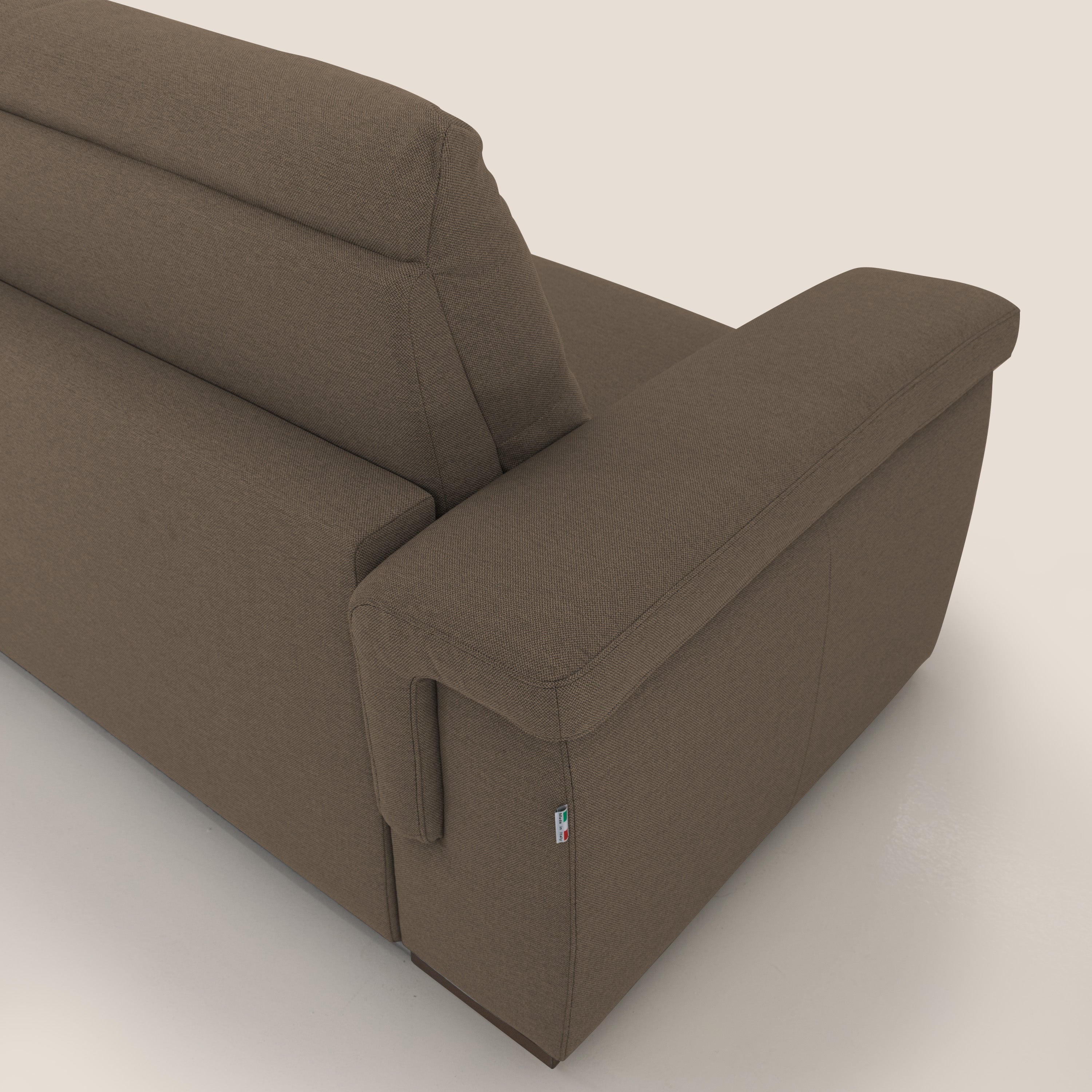 Magnolia divano letto con materasso alto 18 cm morbido schienale alto in tessuto smacchiabile T05 marrone - divani.store