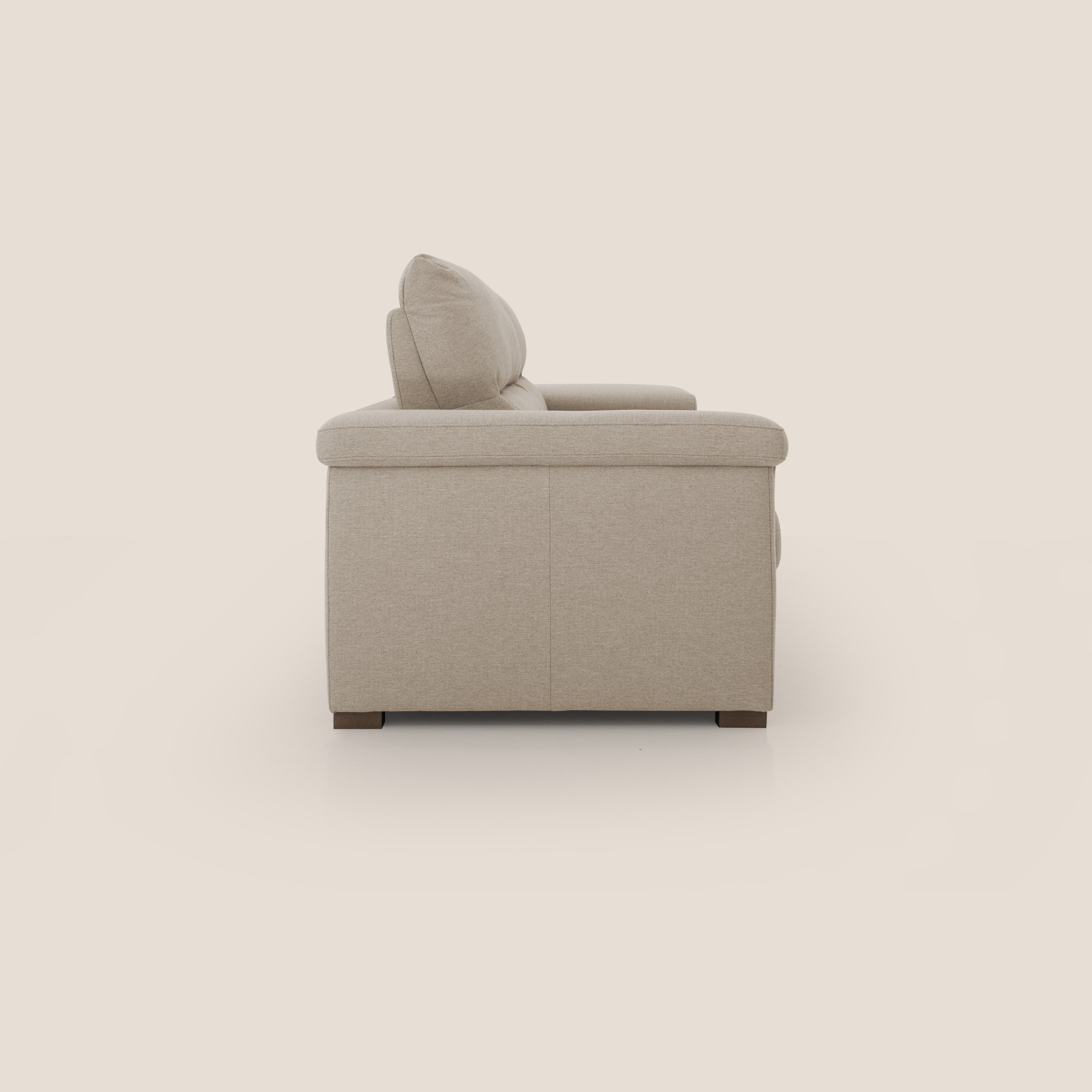 Magnolia divano letto con materasso alto 18 cm morbido schienale alto in tessuto smacchiabile T05 beige - divani.store