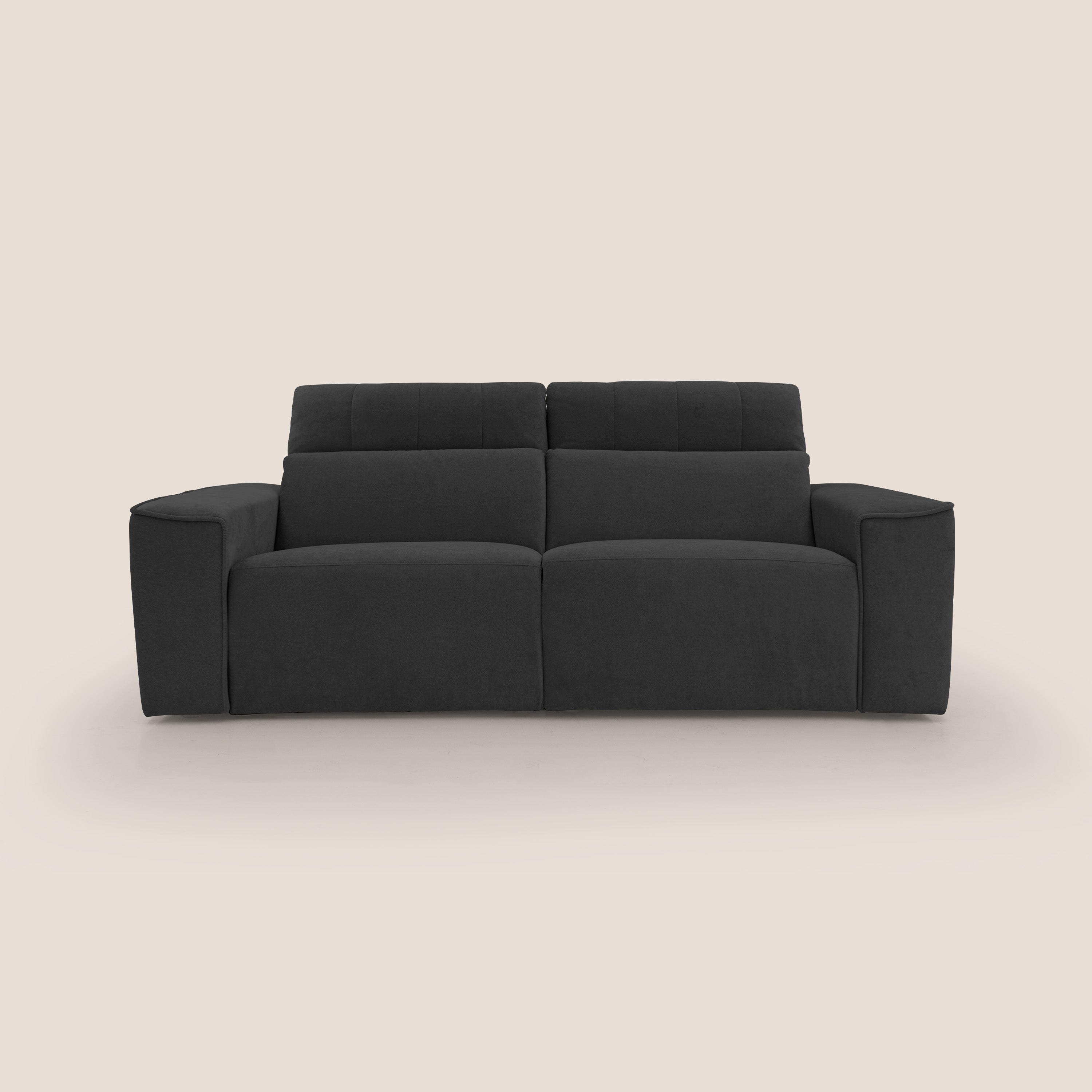 Clark Divano modulare con opzione relax elettrico in tessuto smacchiabile impermeabile T17 nero - divani.store