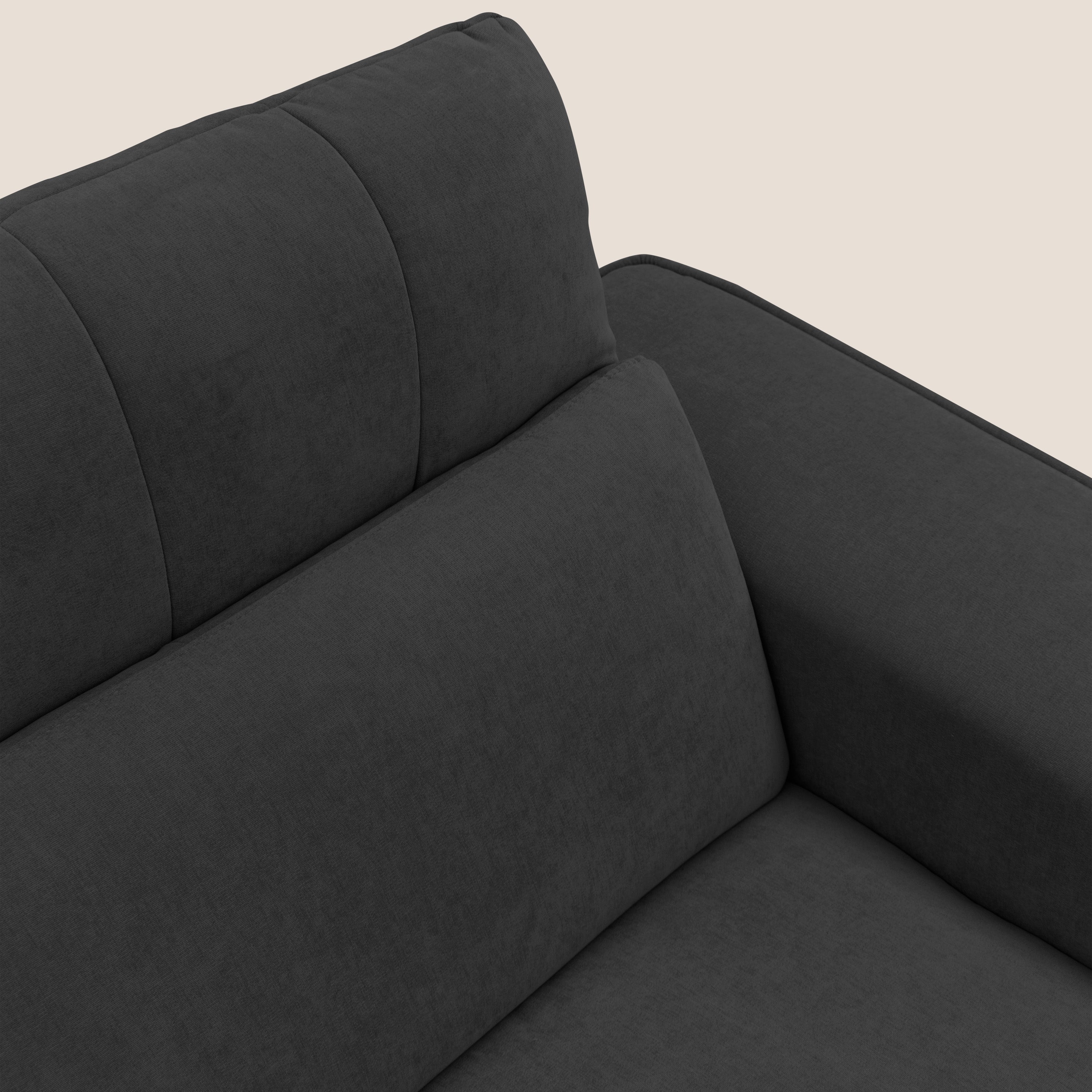 Clark Divano modulare angolare REVERSIBILE con opzione relax elettrico in tessuto smacchiabile impermeabile T17 nero - divani.store
