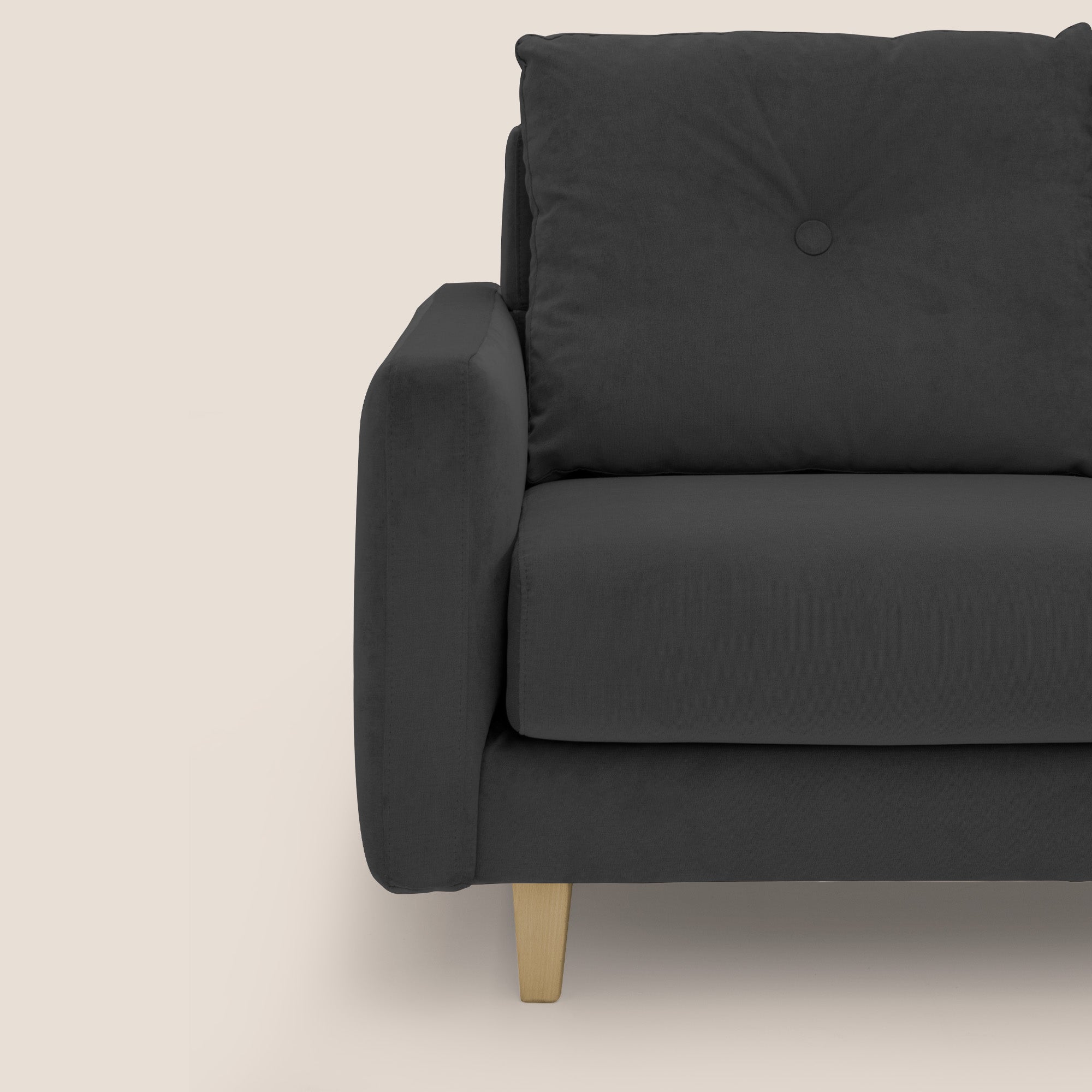 Matisse divano con sedute allungabili e schienali in piuma d'oca in tessuto smacchiabile T17