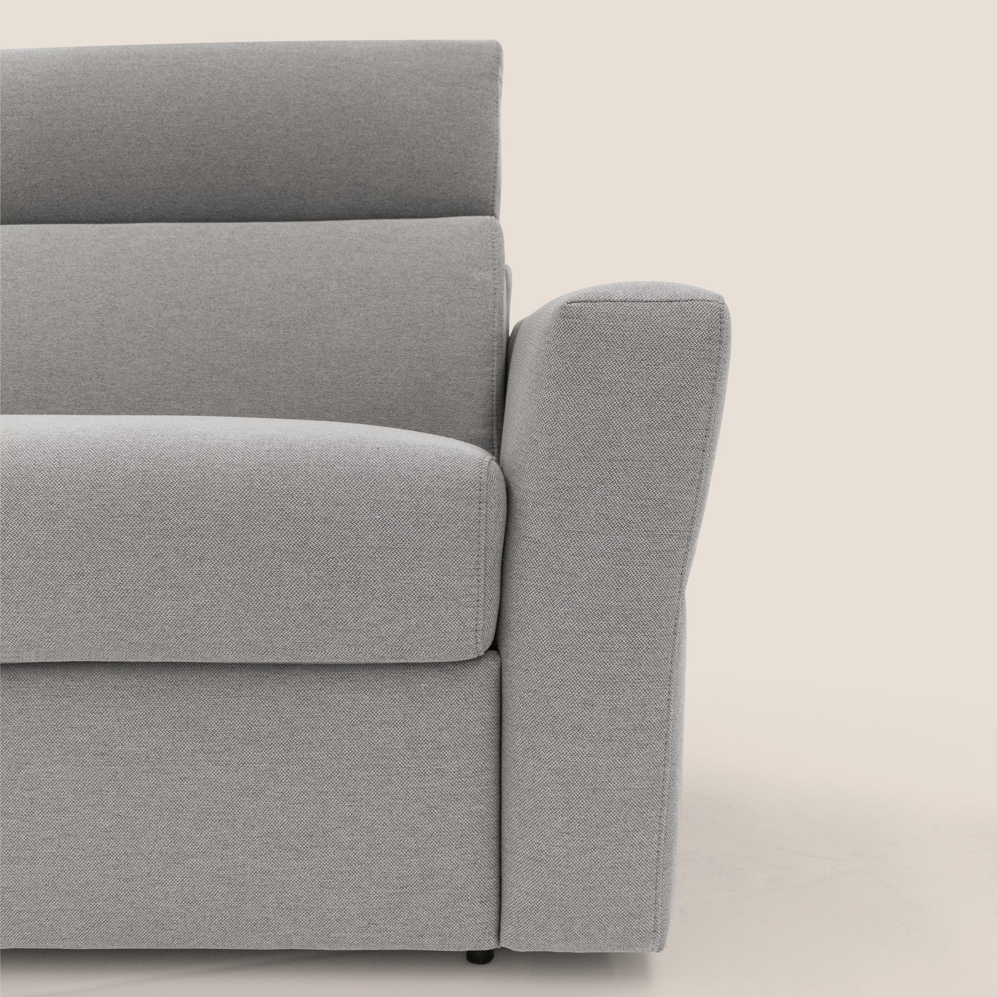 Avalon divano letto 100% ecosostenibile con materasso alto 18 cm in tessuto smacchiabile T05