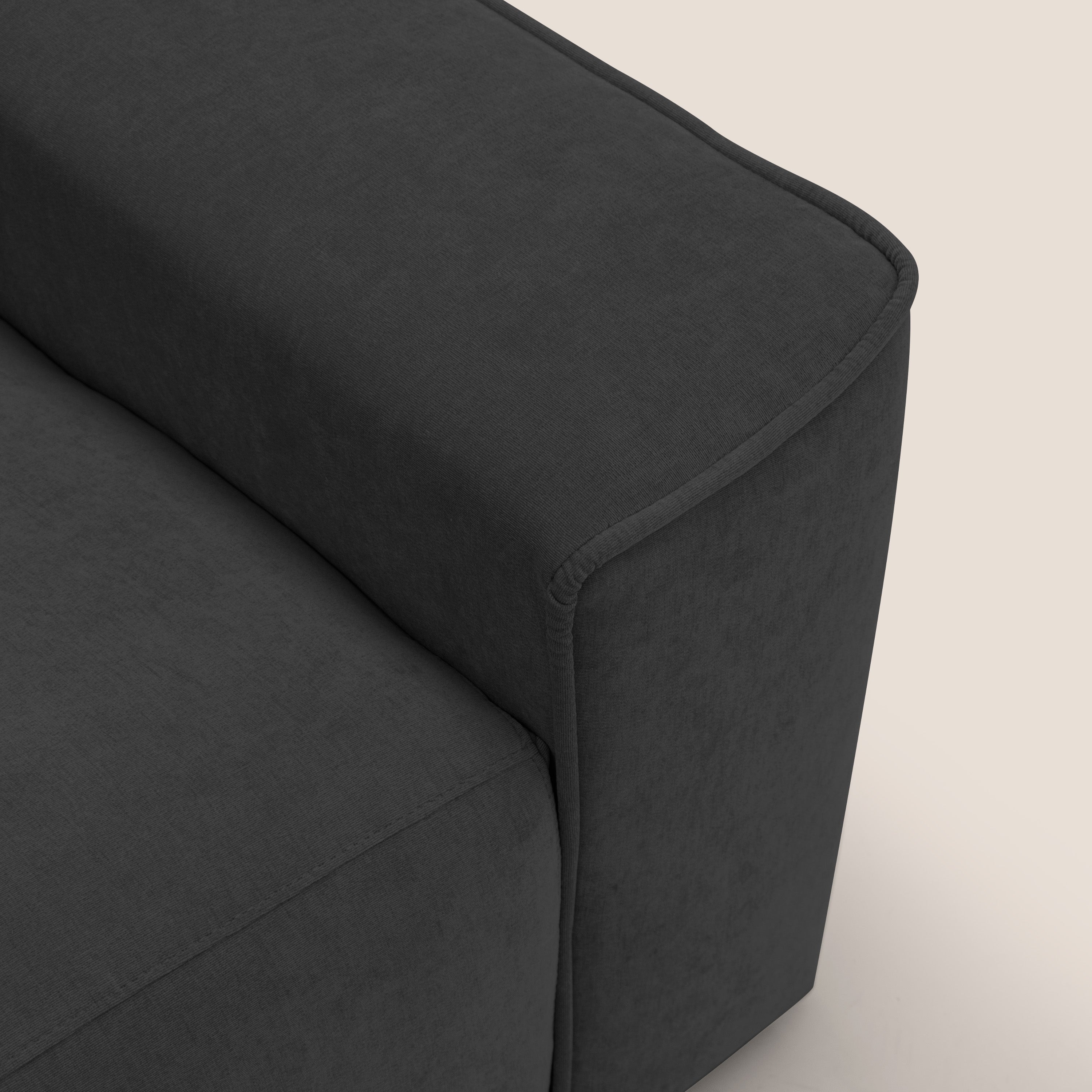 Clark Divano modulare angolare REVERSIBILE con opzione relax elettrico in tessuto smacchiabile impermeabile T17 nero - divani.store