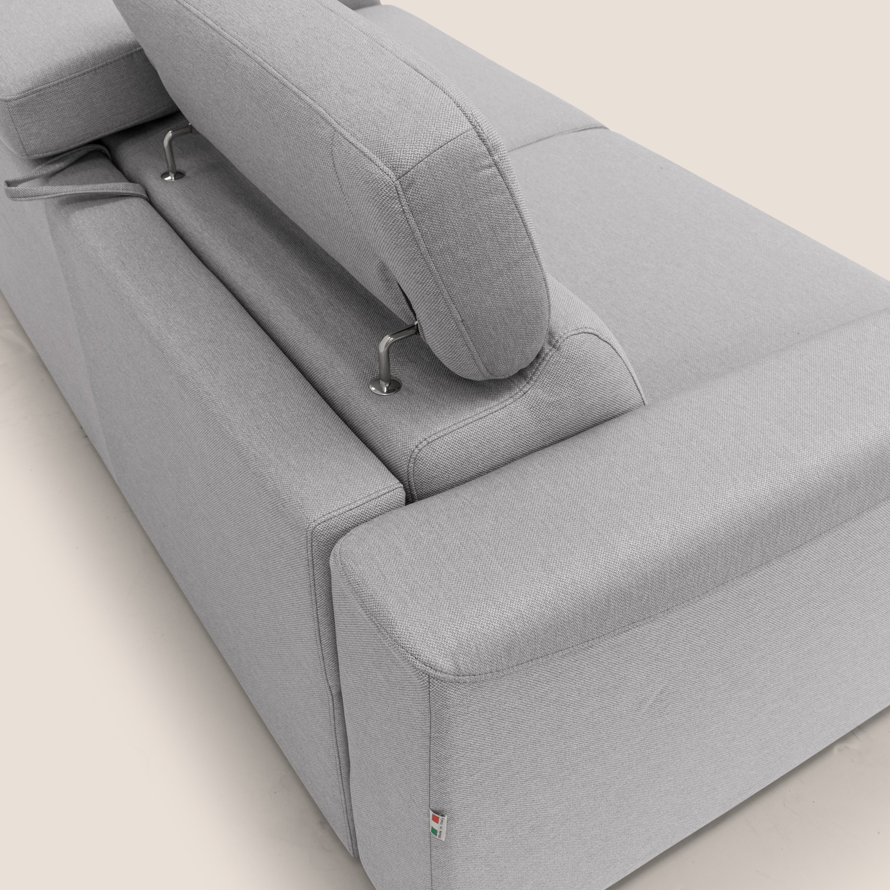 Poseidon divano letto + relax elettrico in tessuto smacchiabile impermeabile T05 grigio