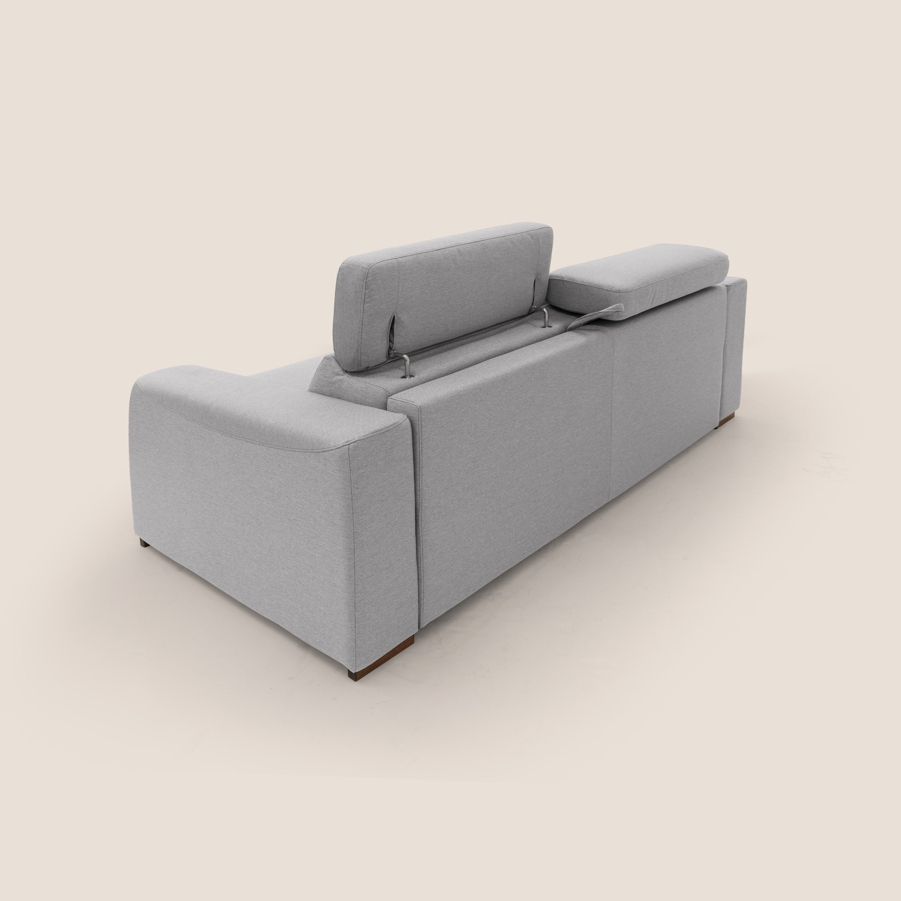 Poseidon divano letto + relax elettrico in tessuto smacchiabile impermeabile T05 grigio