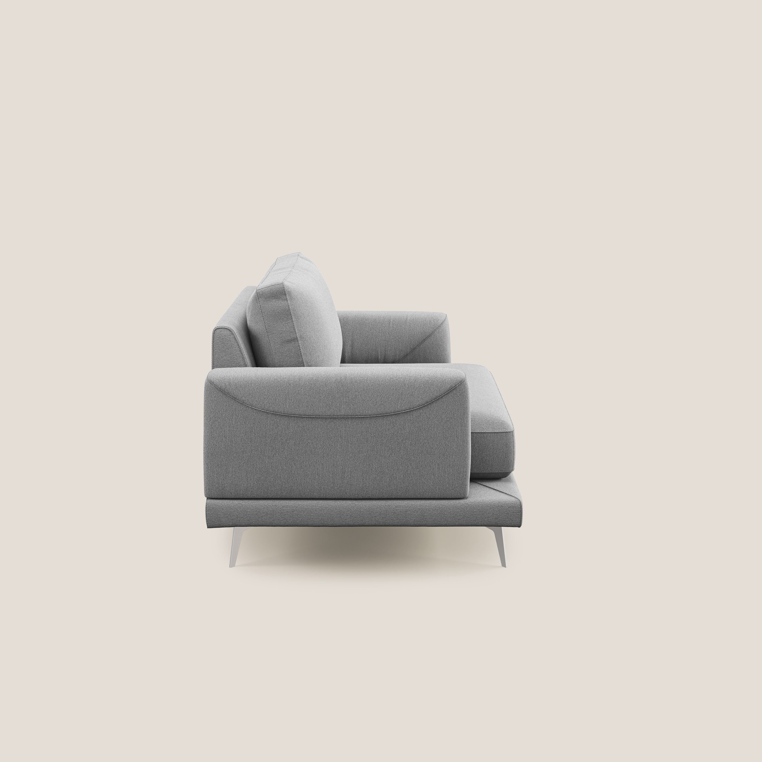 Dorian poltrona moderna in tessuto smacchiabile T05 grigio - divani.store